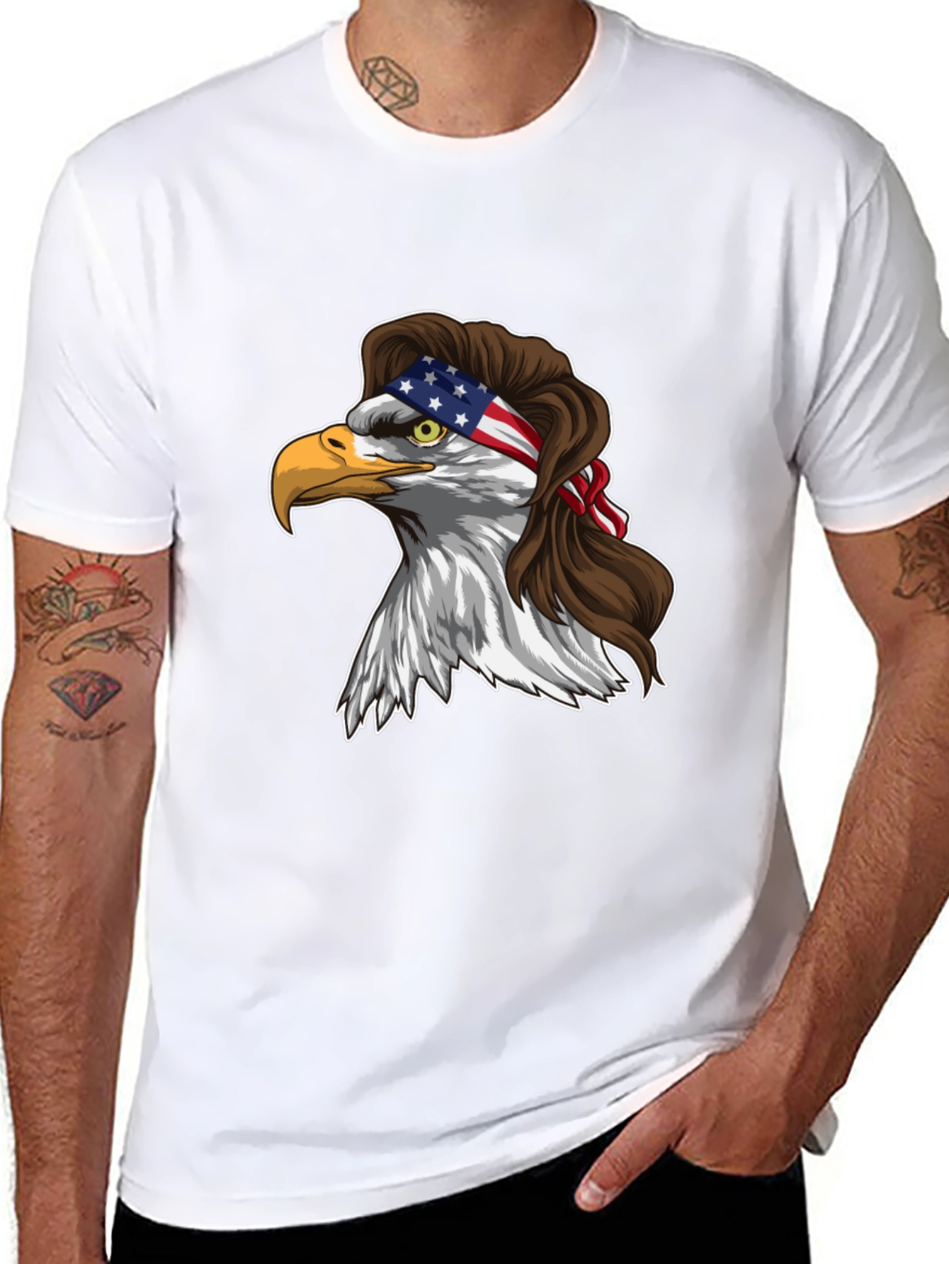 Eagle Mullet USA Flag T-Shirt