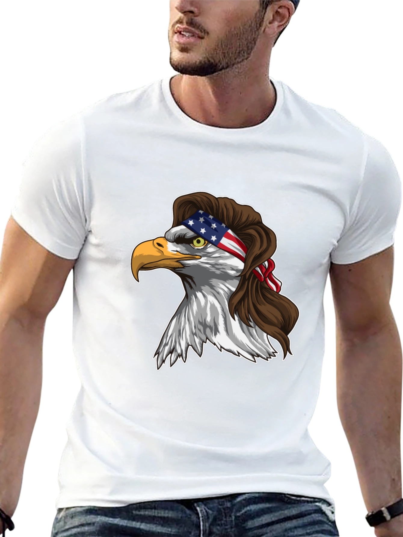 Eagle Mullet USA Flag T-Shirt