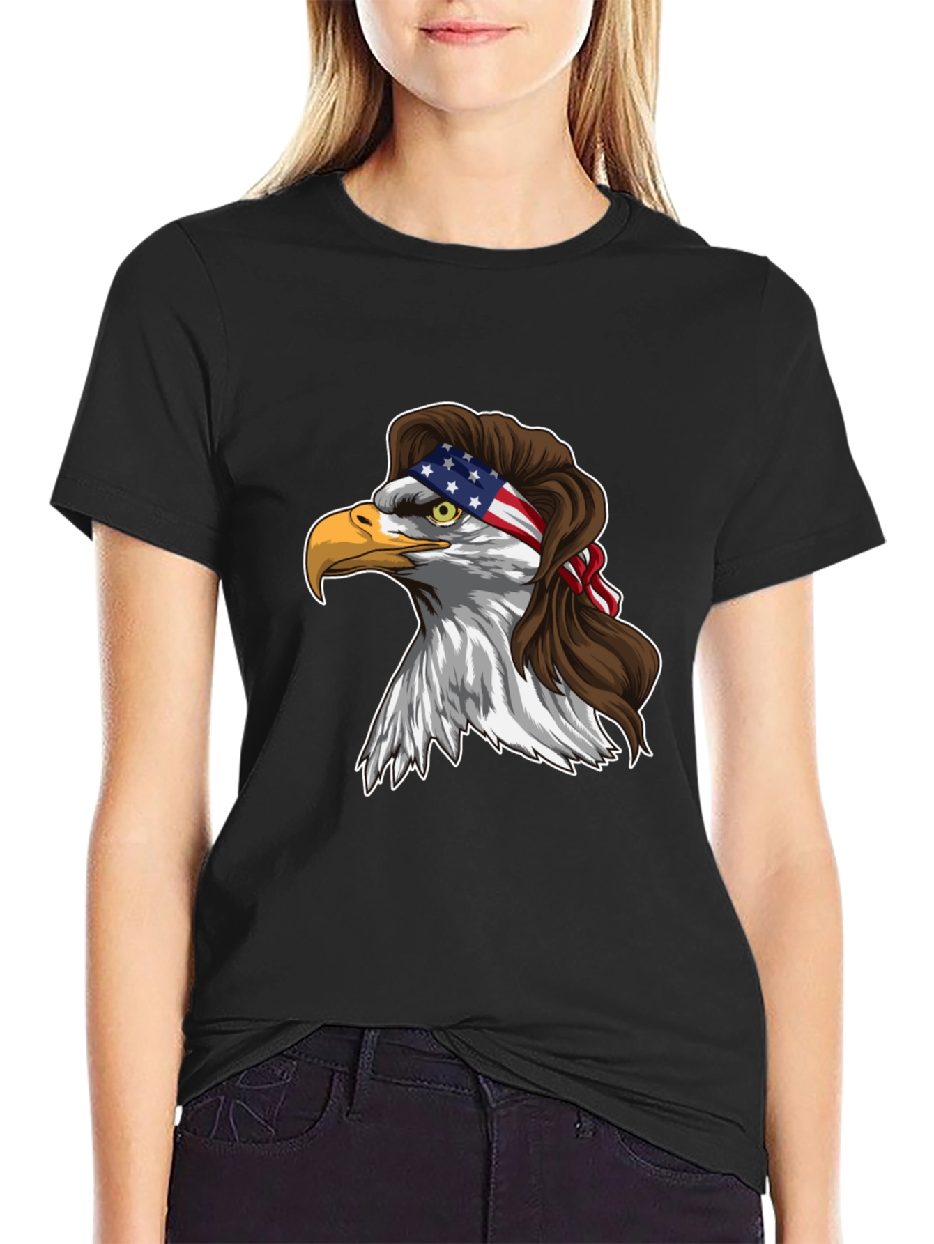 Eagle Mullet USA Flag T-Shirt