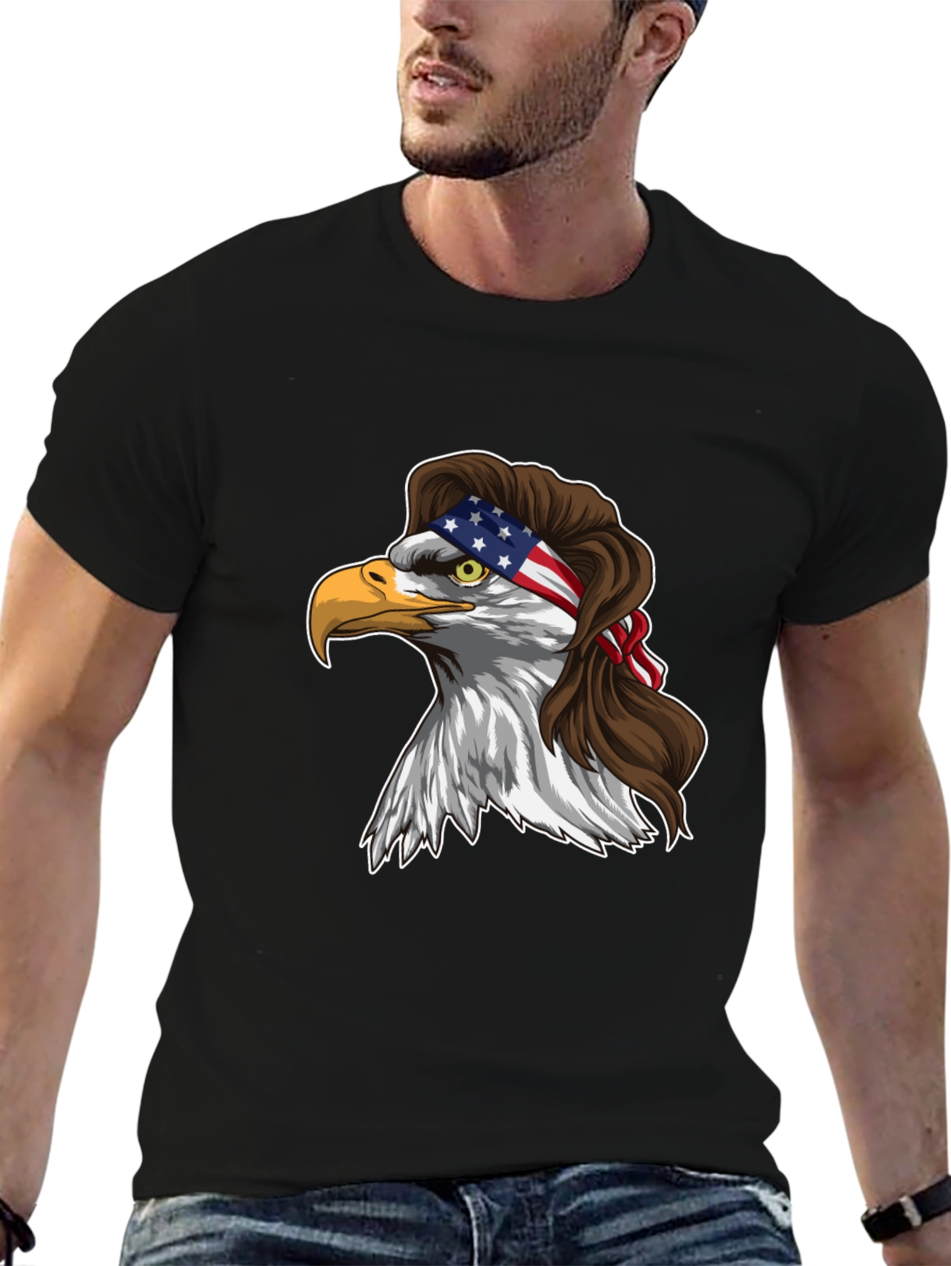 Eagle Mullet USA Flag T-Shirt