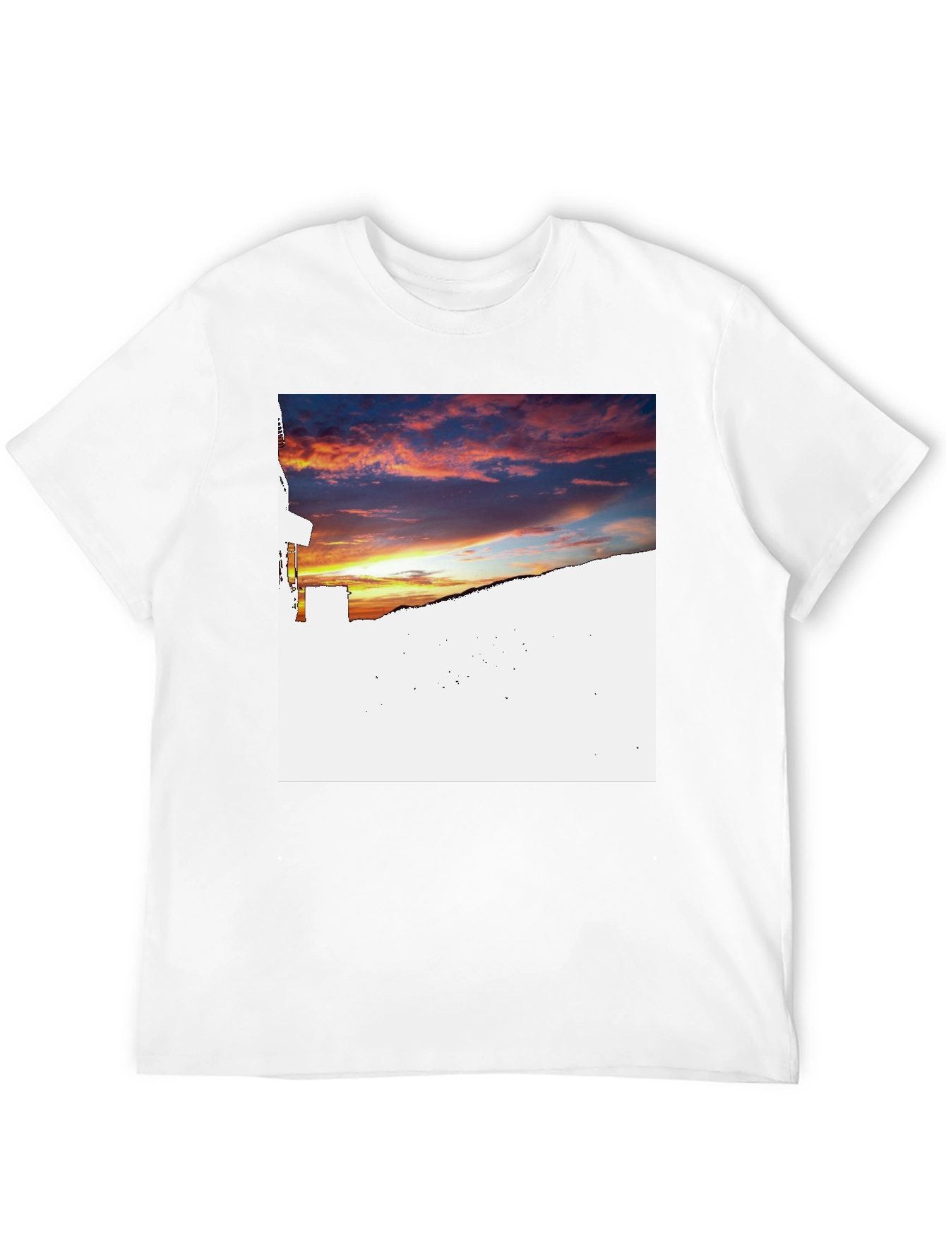 Sunset Graphic Print Black T-Shirt
