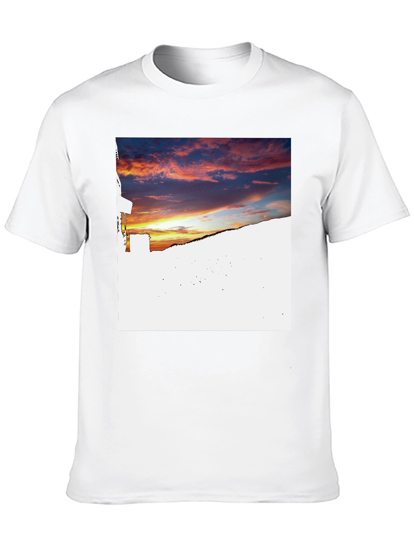 Sunset Graphic Print Black T-Shirt