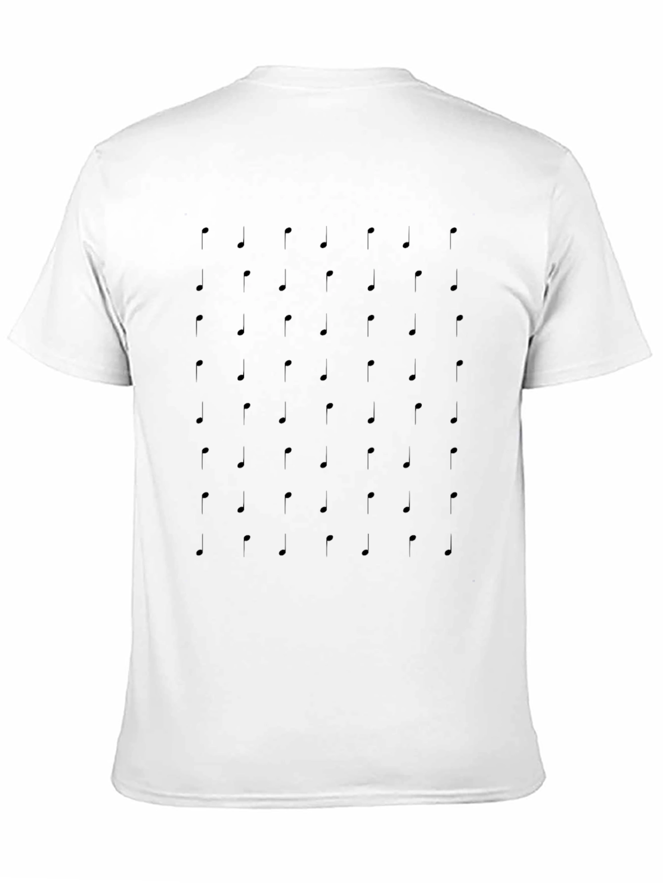 Musical Note Pattern Black T-Shirt