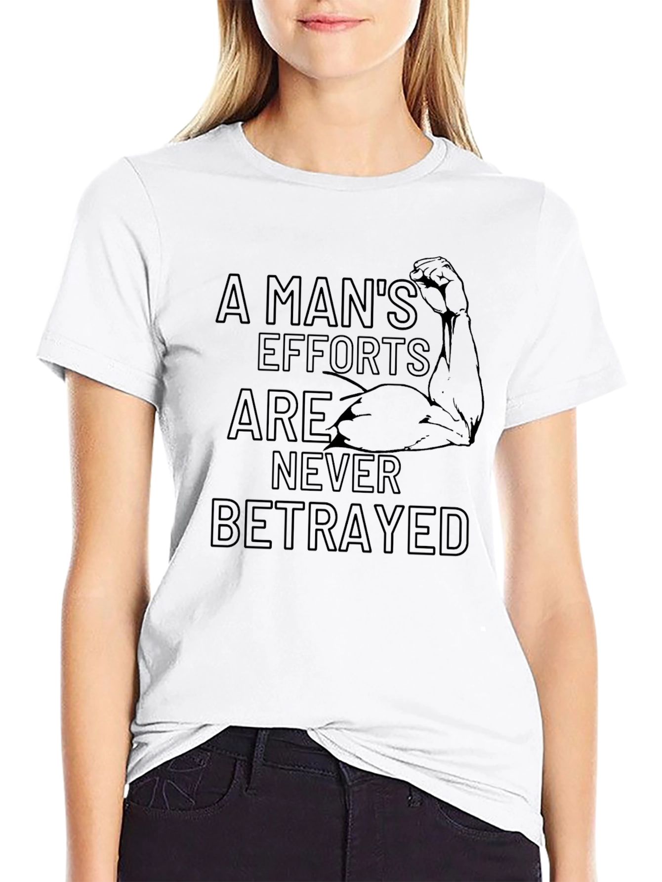 Mens A Mans Efforts Graphic Tee - Black