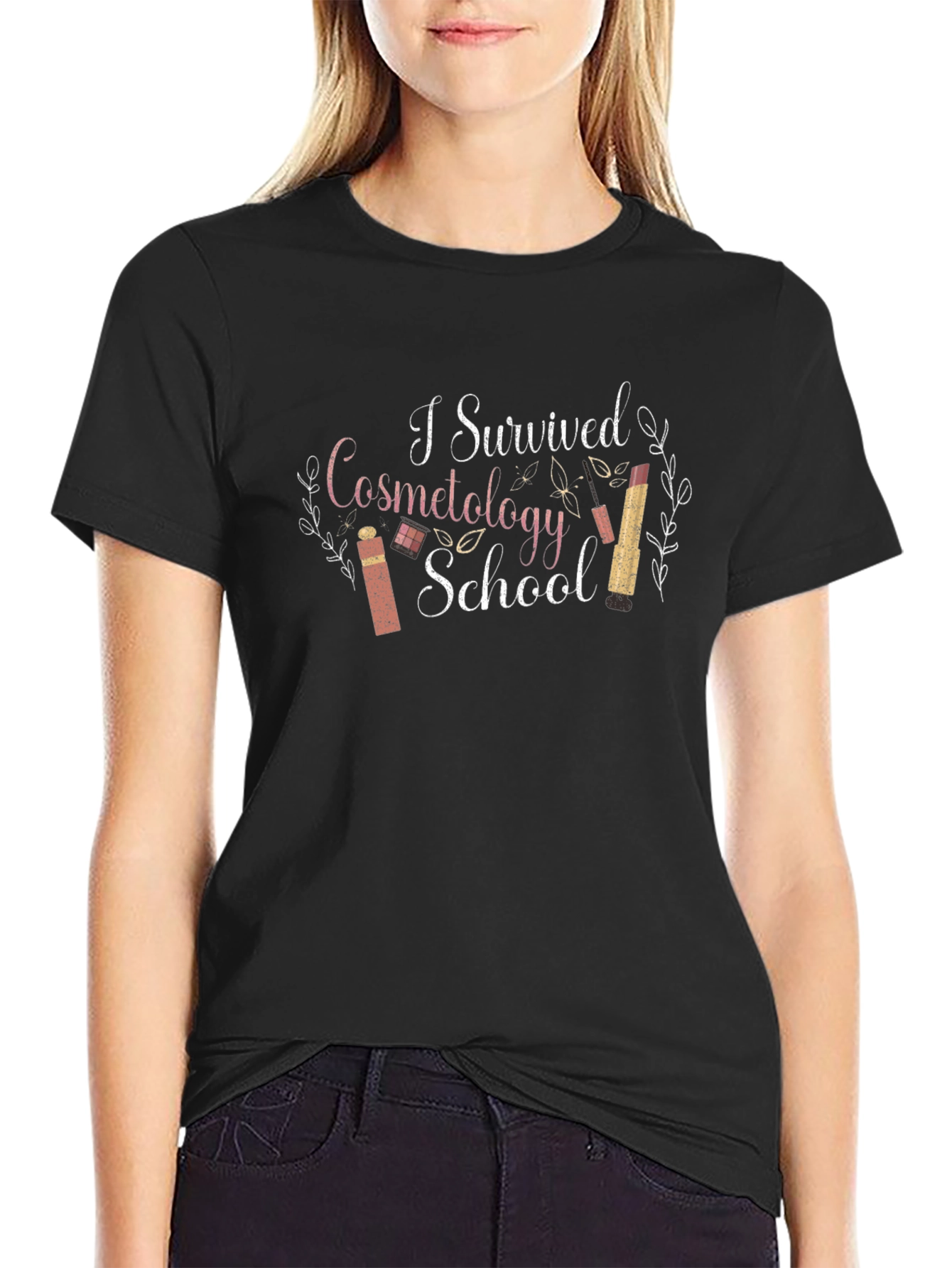 I Survived Cosmetology School Black T-Shirt