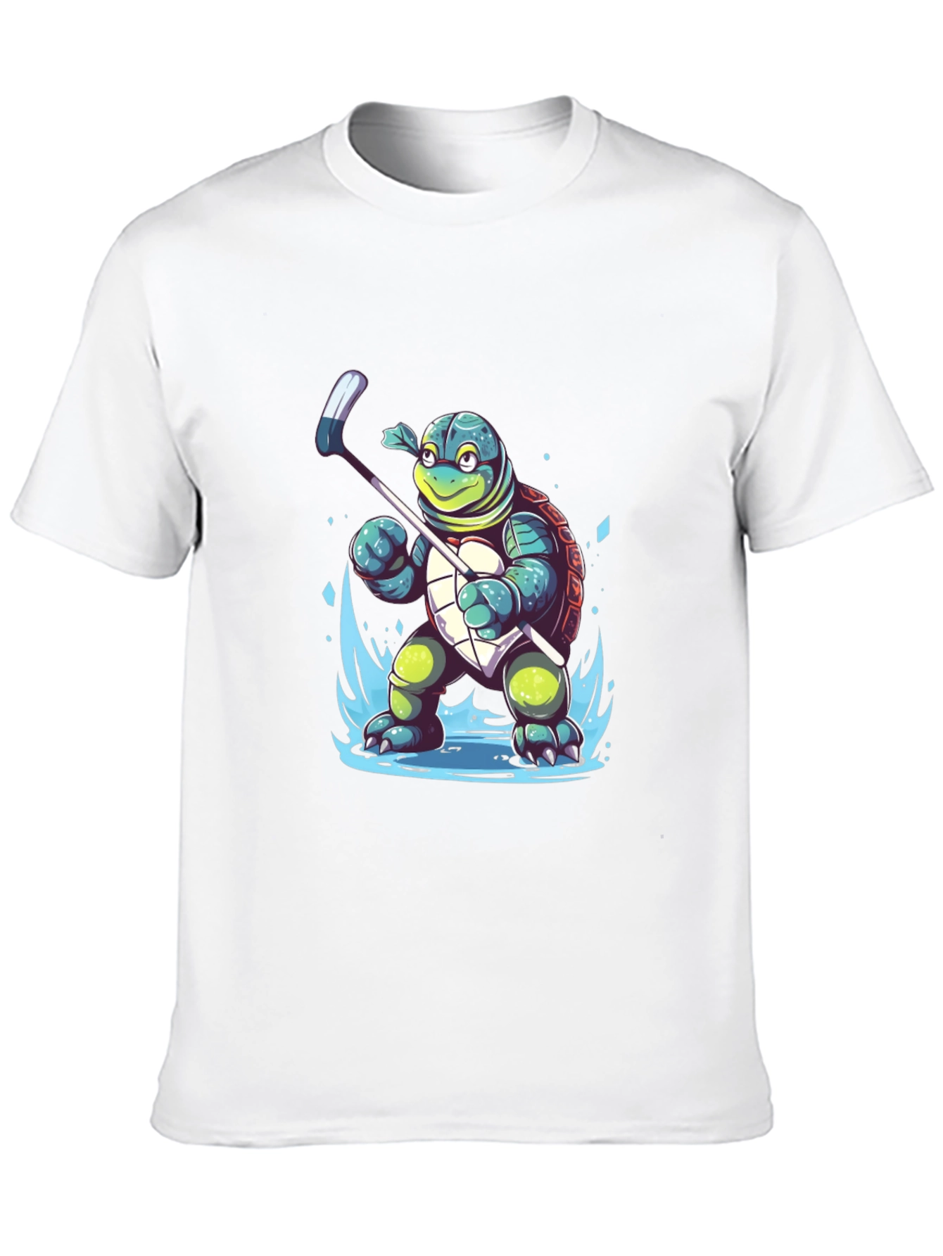 Turtle Hockey Player Graphic T-Shirt
