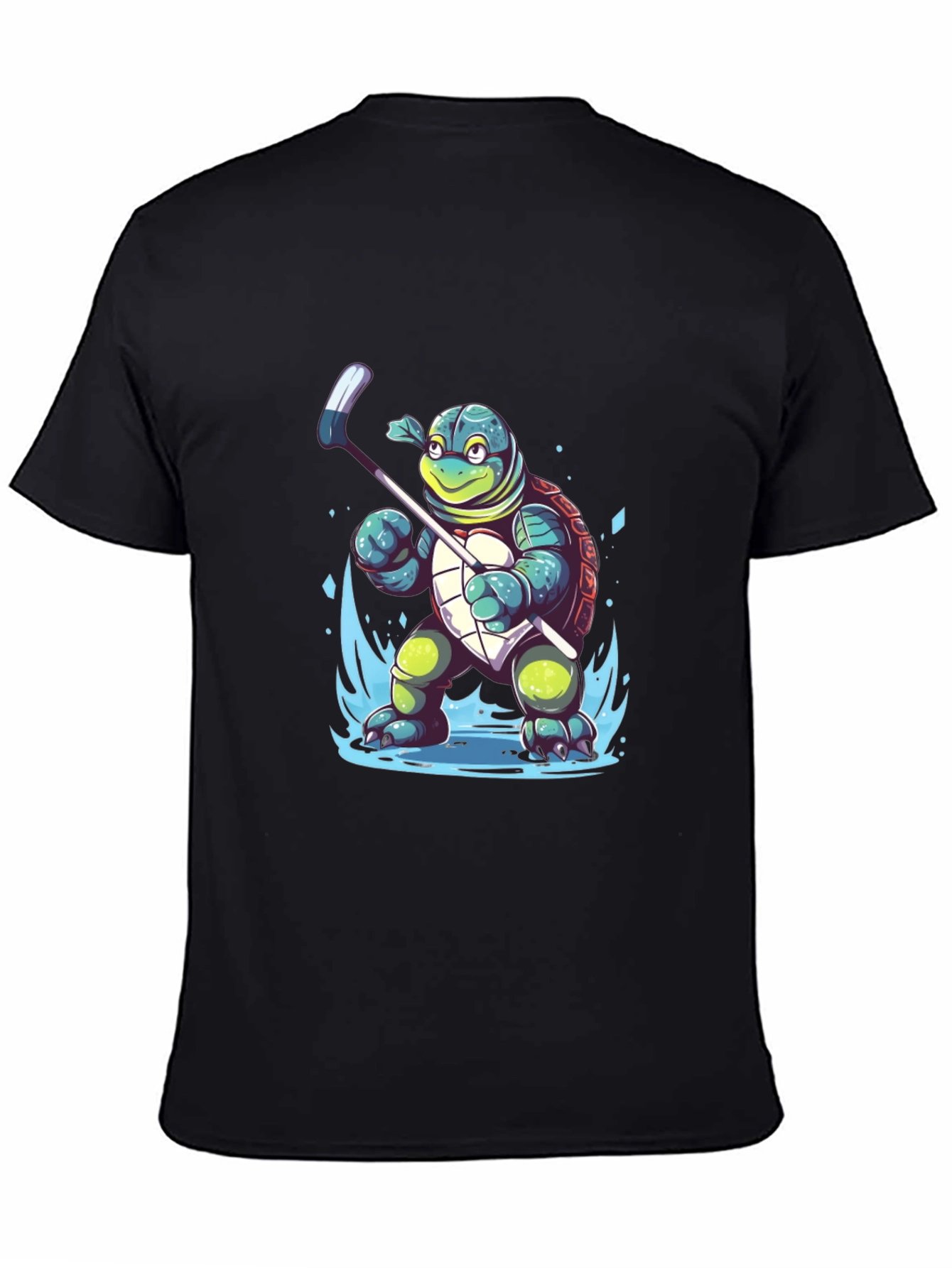 Turtle Hockey Player Graphic T-Shirt