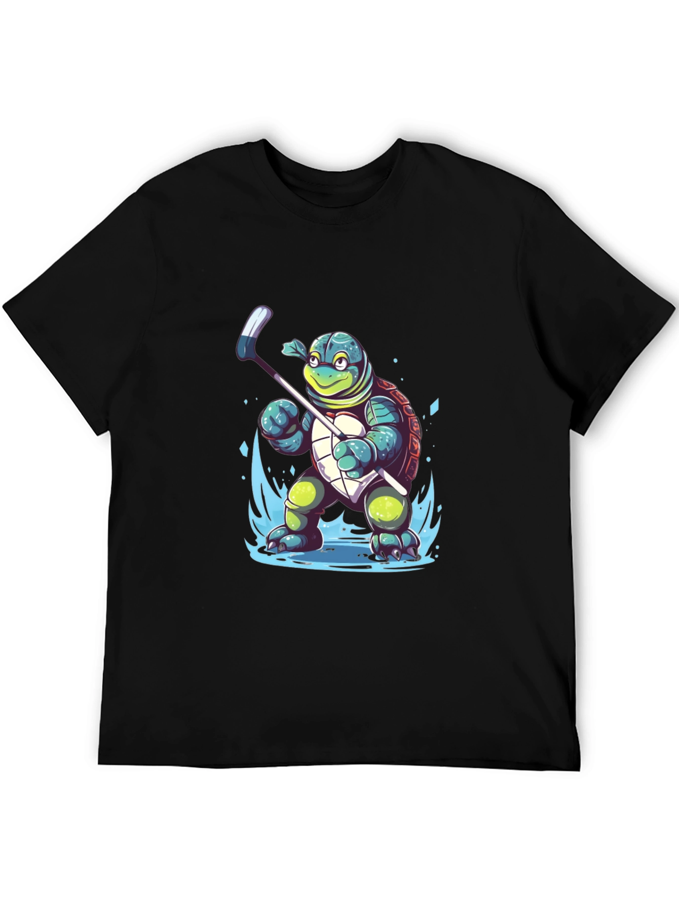 Turtle Hockey Player Graphic T-Shirt