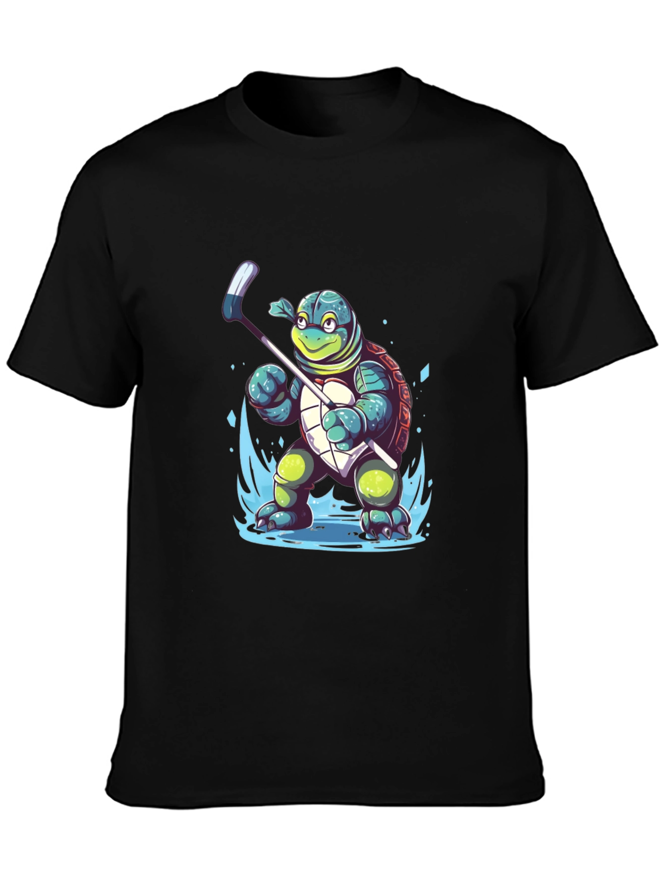 Turtle Hockey Player Graphic T-Shirt