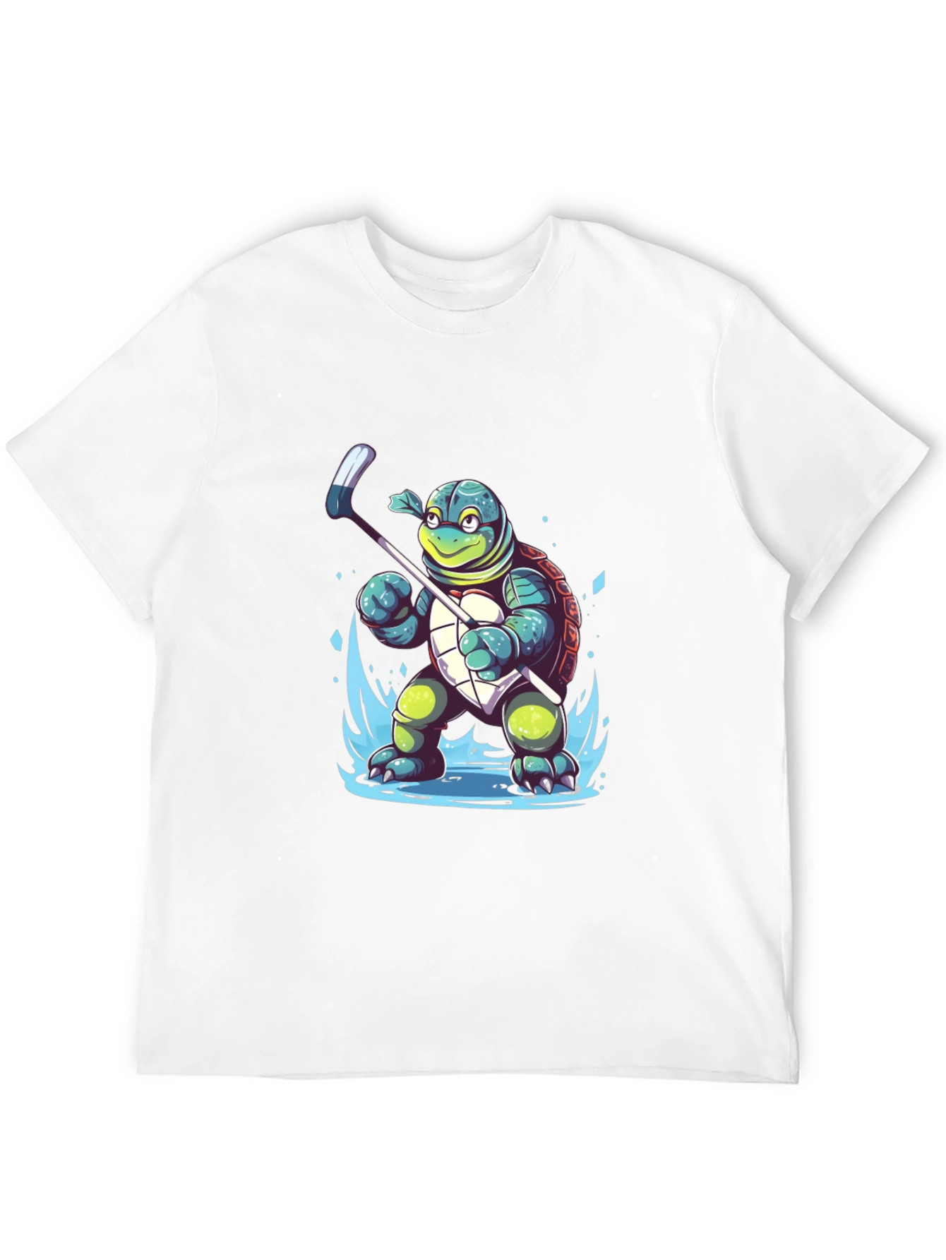 Turtle Hockey Player Graphic T-Shirt