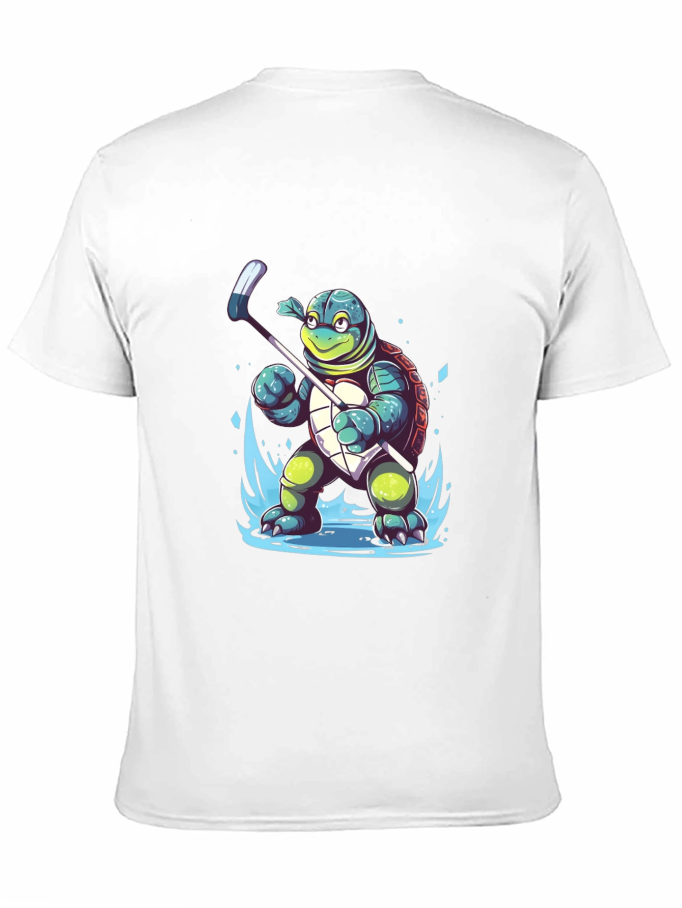 Turtle Hockey Player Graphic T-Shirt
