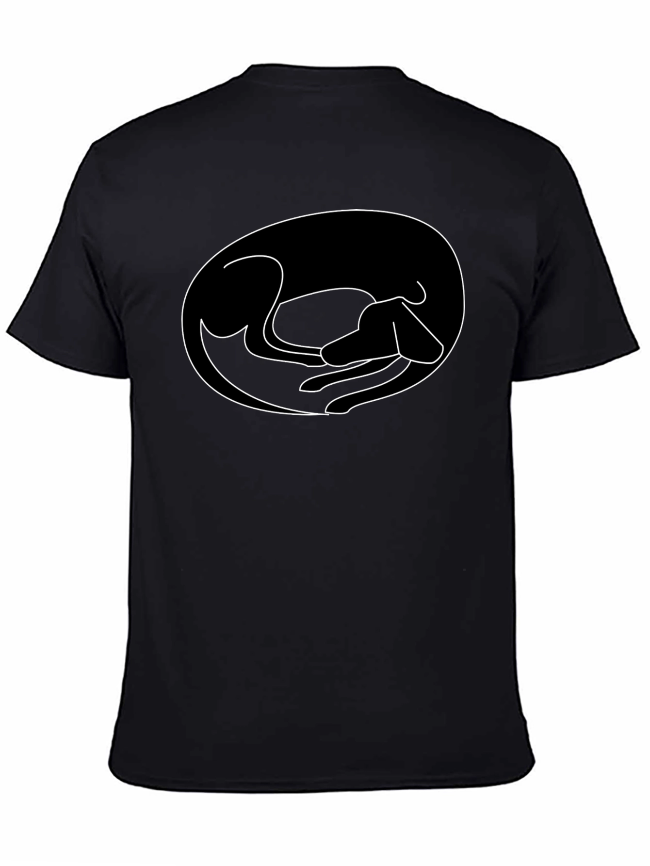Minimalist Dog Outline T-Shirt