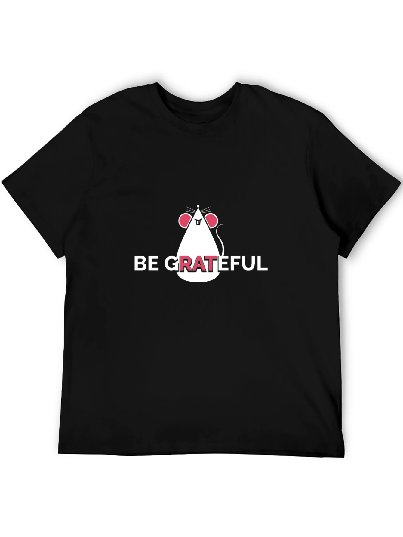 Be Grateful Mouse Graphic Tee - Stylish Black T-Shirt