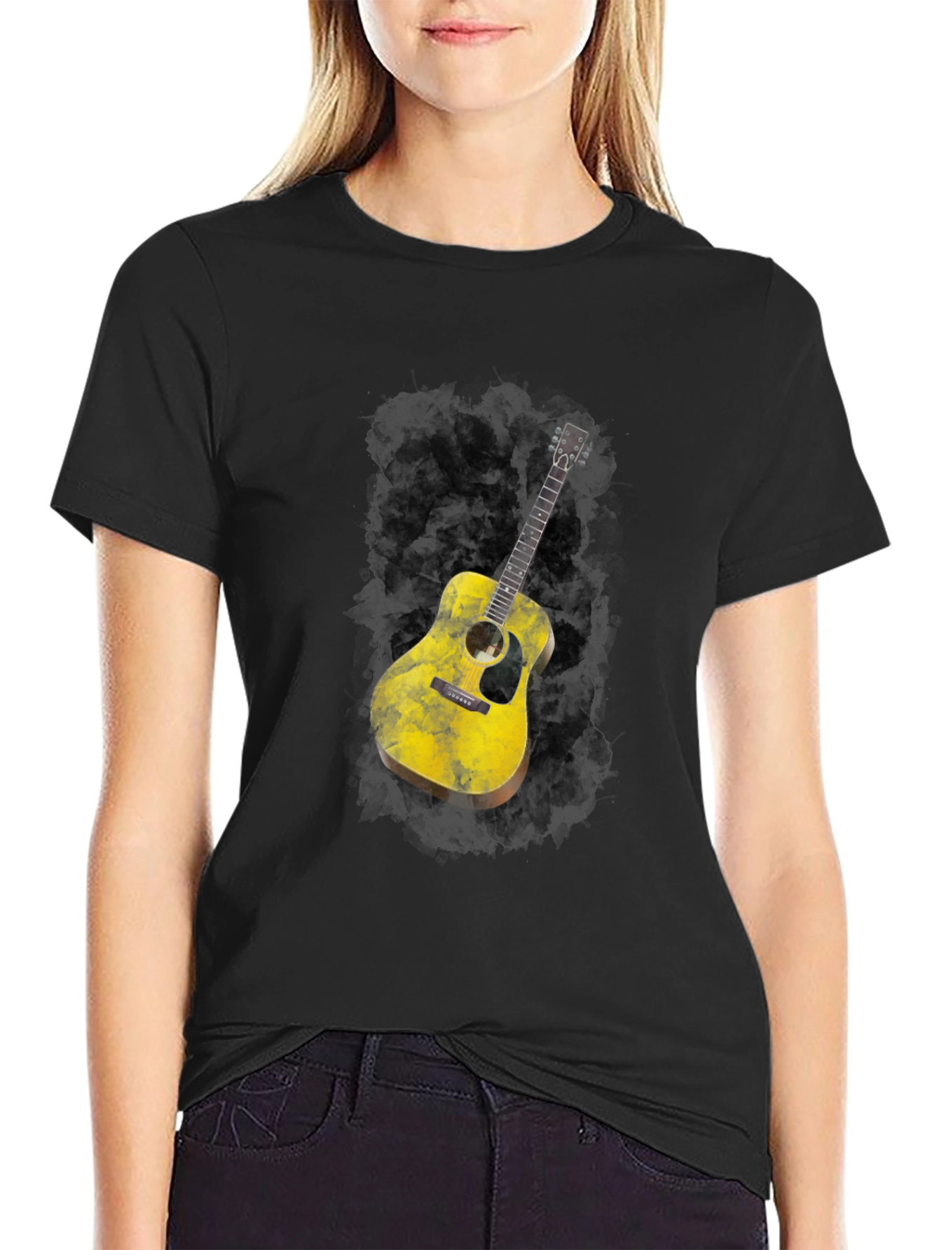 Guitar Graphic Black T-Shirt