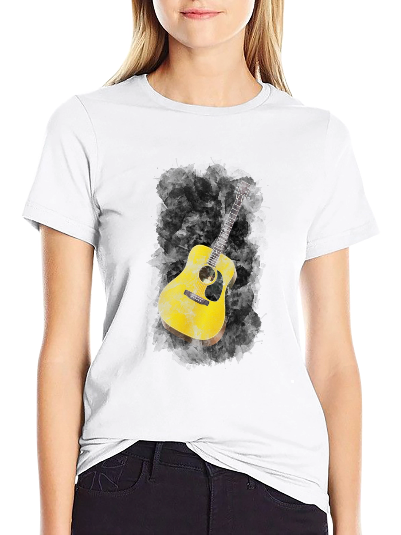 Guitar Graphic Black T-Shirt