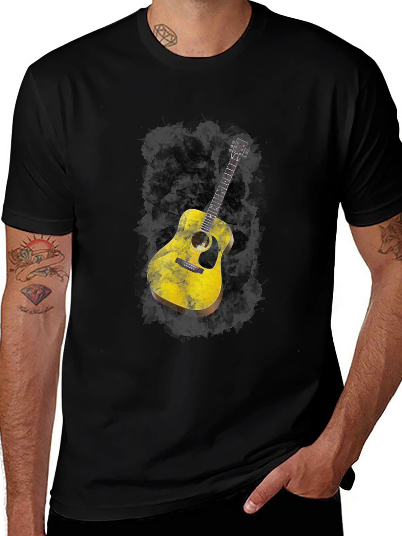 Guitar Graphic Black T-Shirt