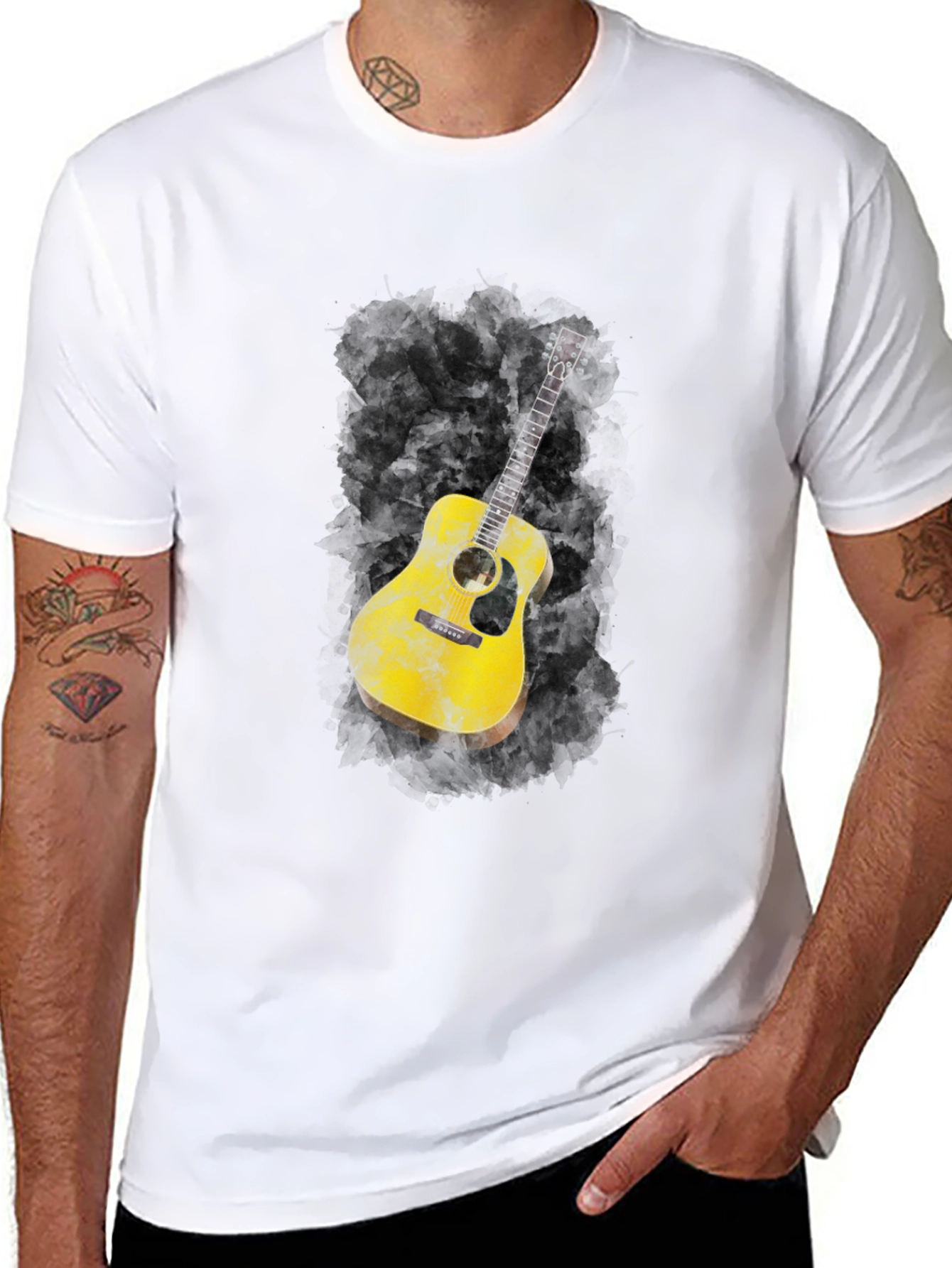 Guitar Graphic Black T-Shirt