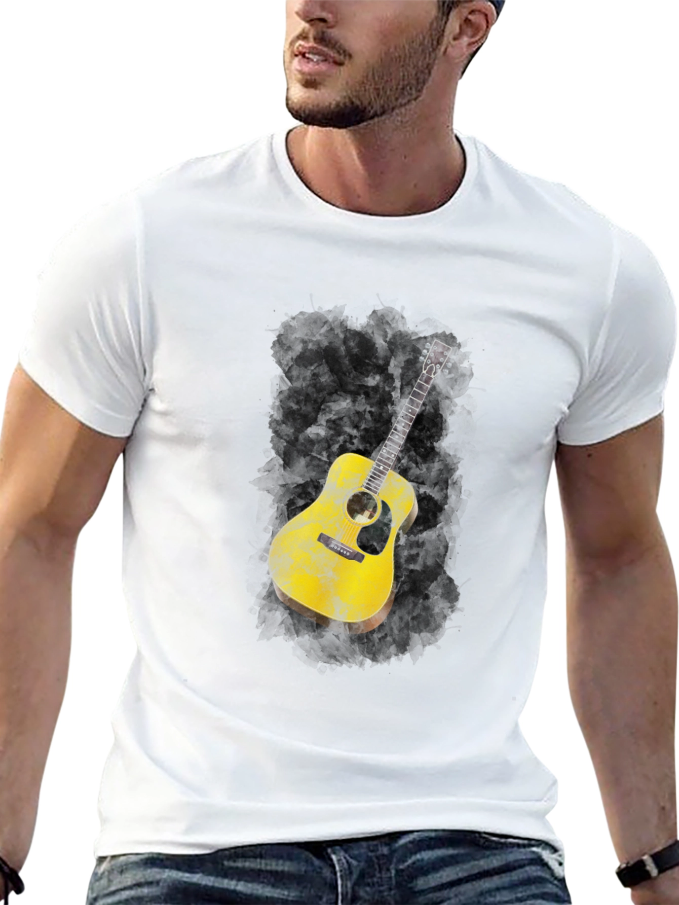 Guitar Graphic Black T-Shirt