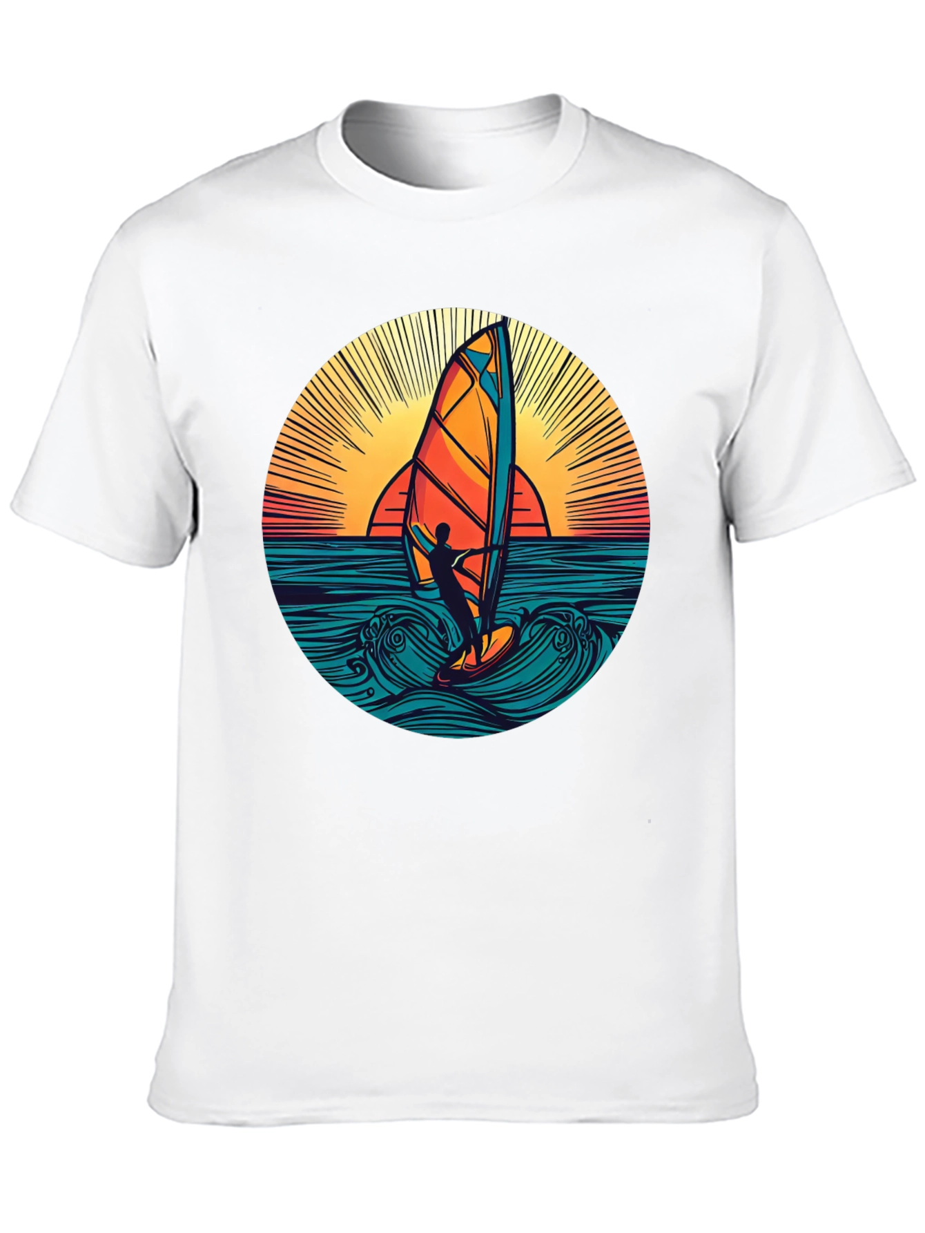 Windsurfer Sunset Graphic T-Shirt