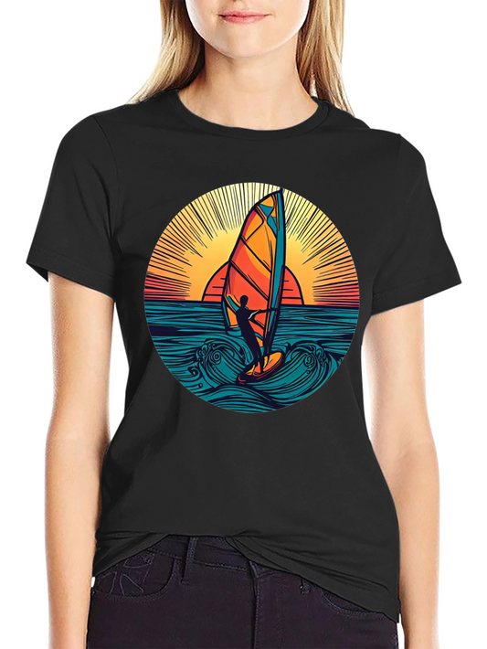Windsurfer Sunset Graphic T-Shirt