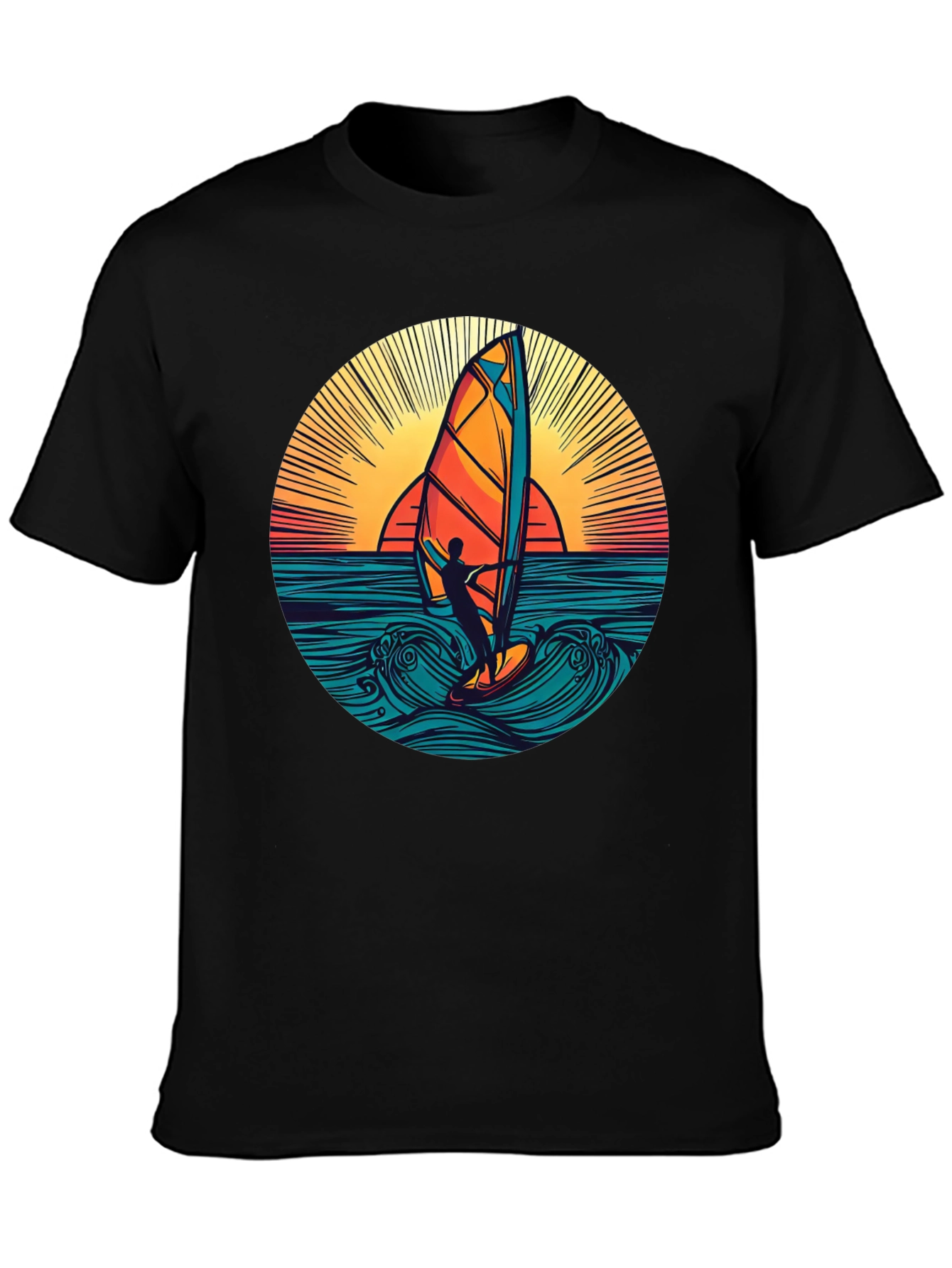 Windsurfer Sunset Graphic T-Shirt