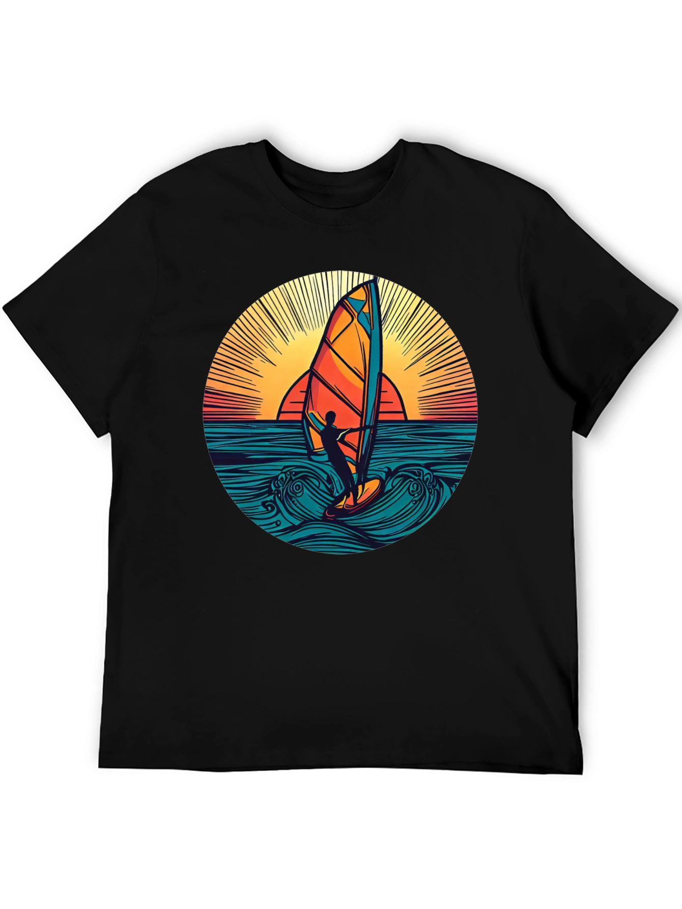Windsurfer Sunset Graphic T-Shirt