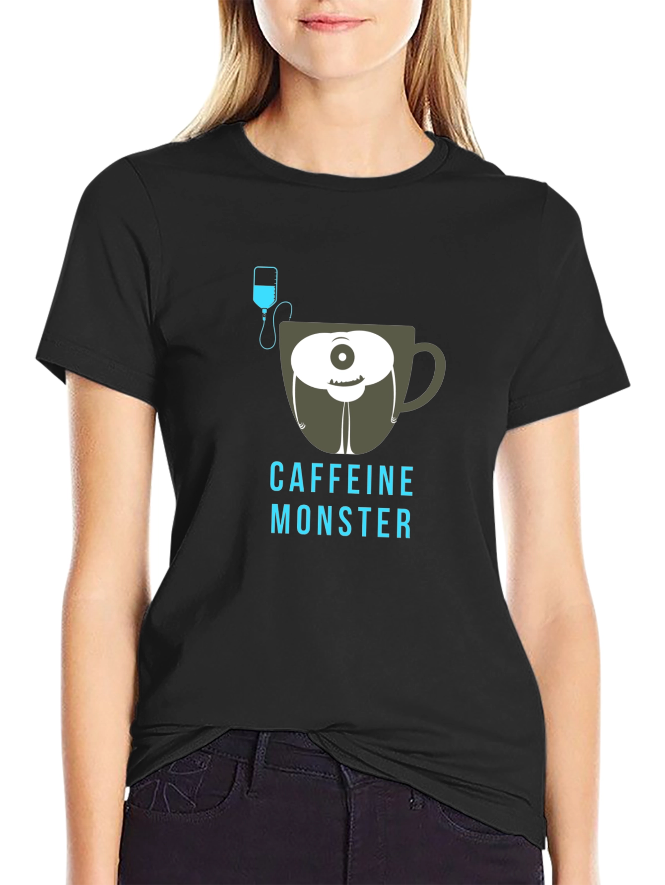 Caffeine Monster T-Shirt - Black Graphic Tee