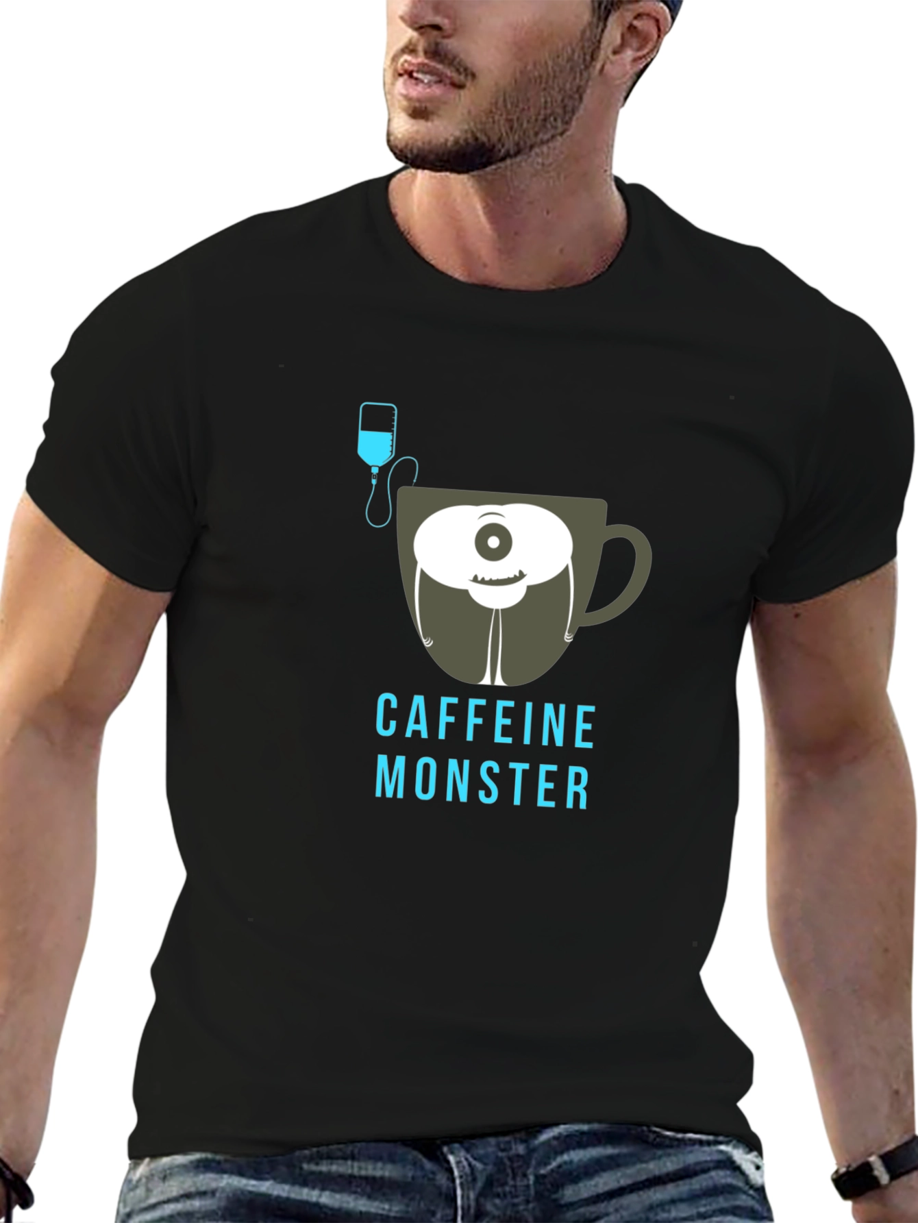 Caffeine Monster T-Shirt - Black Graphic Tee