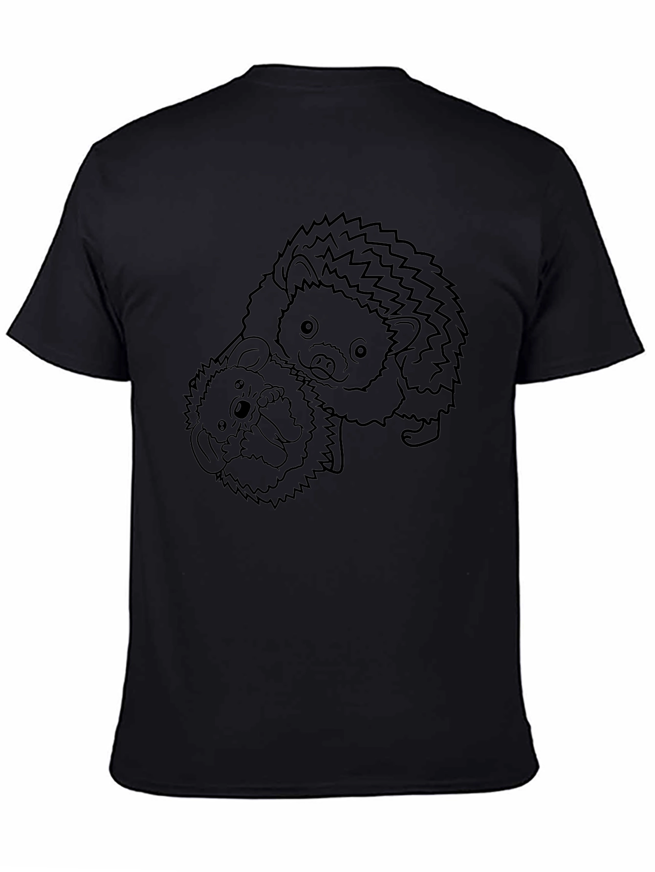 Hedgehog Graphic Tee - Black Cotton T-Shirt