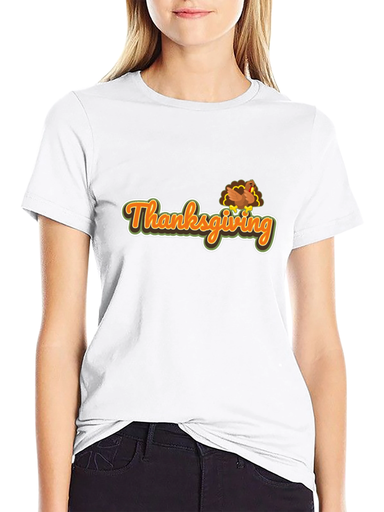Thanksgiving Turkey Graphic Tee - Soft Black T-Shirt