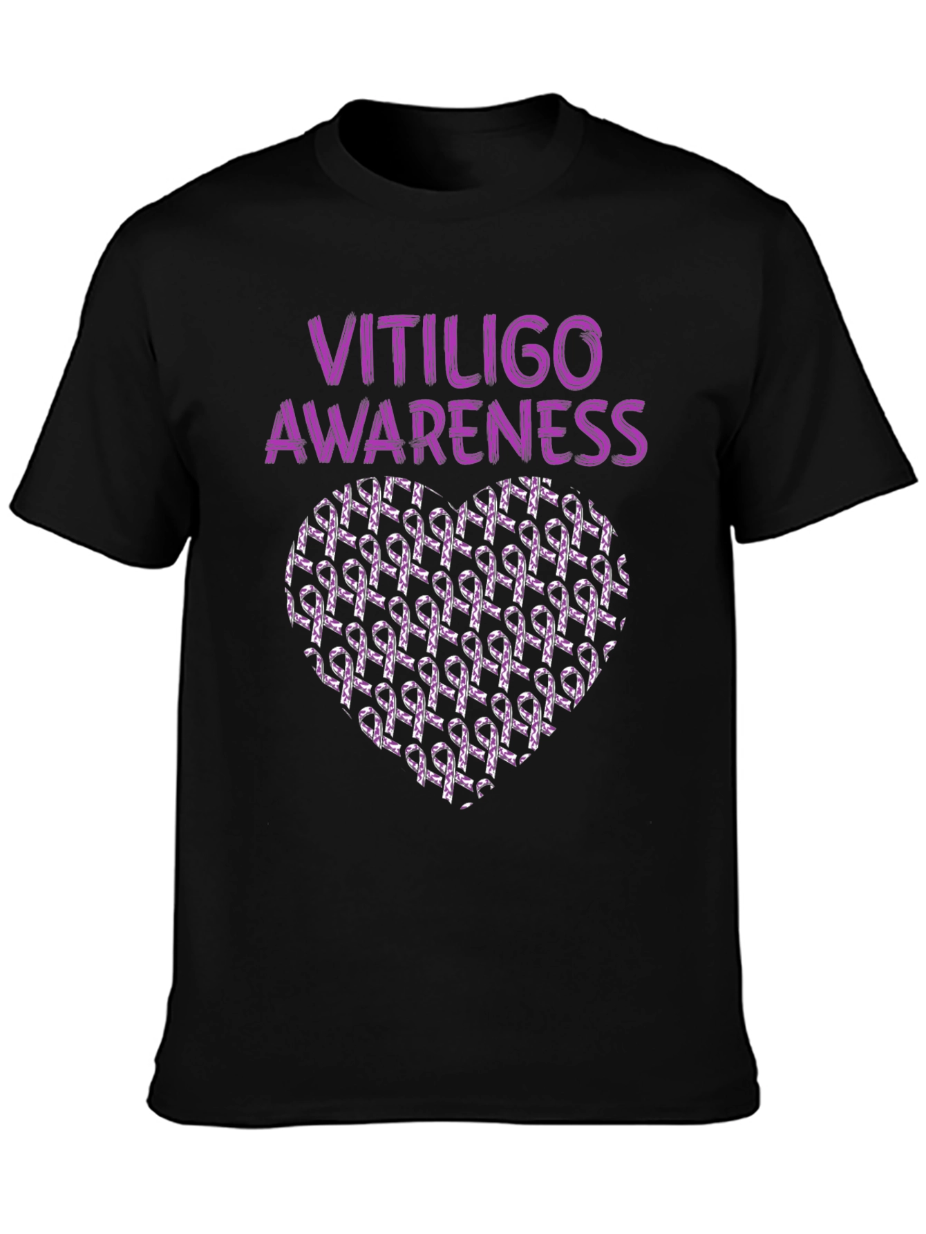 Vitiligo Awareness Heart Ribbon T-Shirt