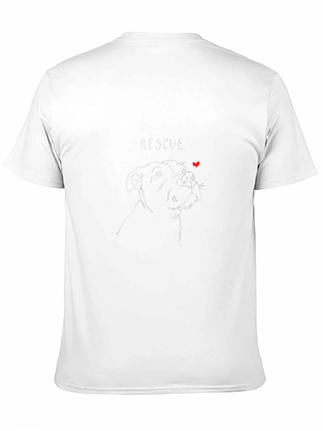 Rescue Dog Line Art Graphic Tee - Black