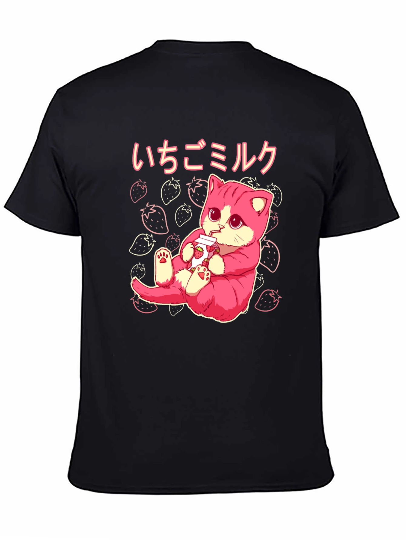 Strawberry Milk Kawaii Cat T-Shirt
