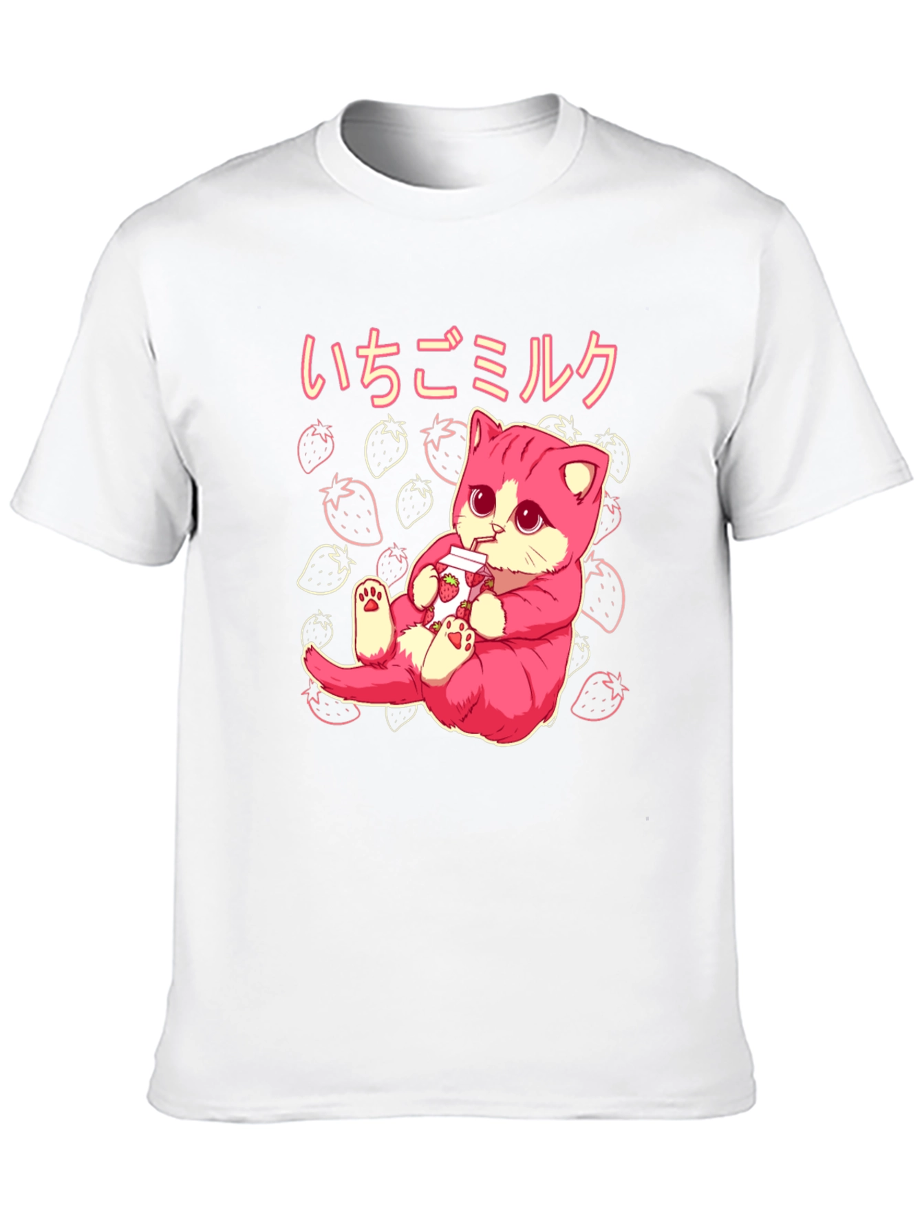 Strawberry Milk Kawaii Cat T-Shirt