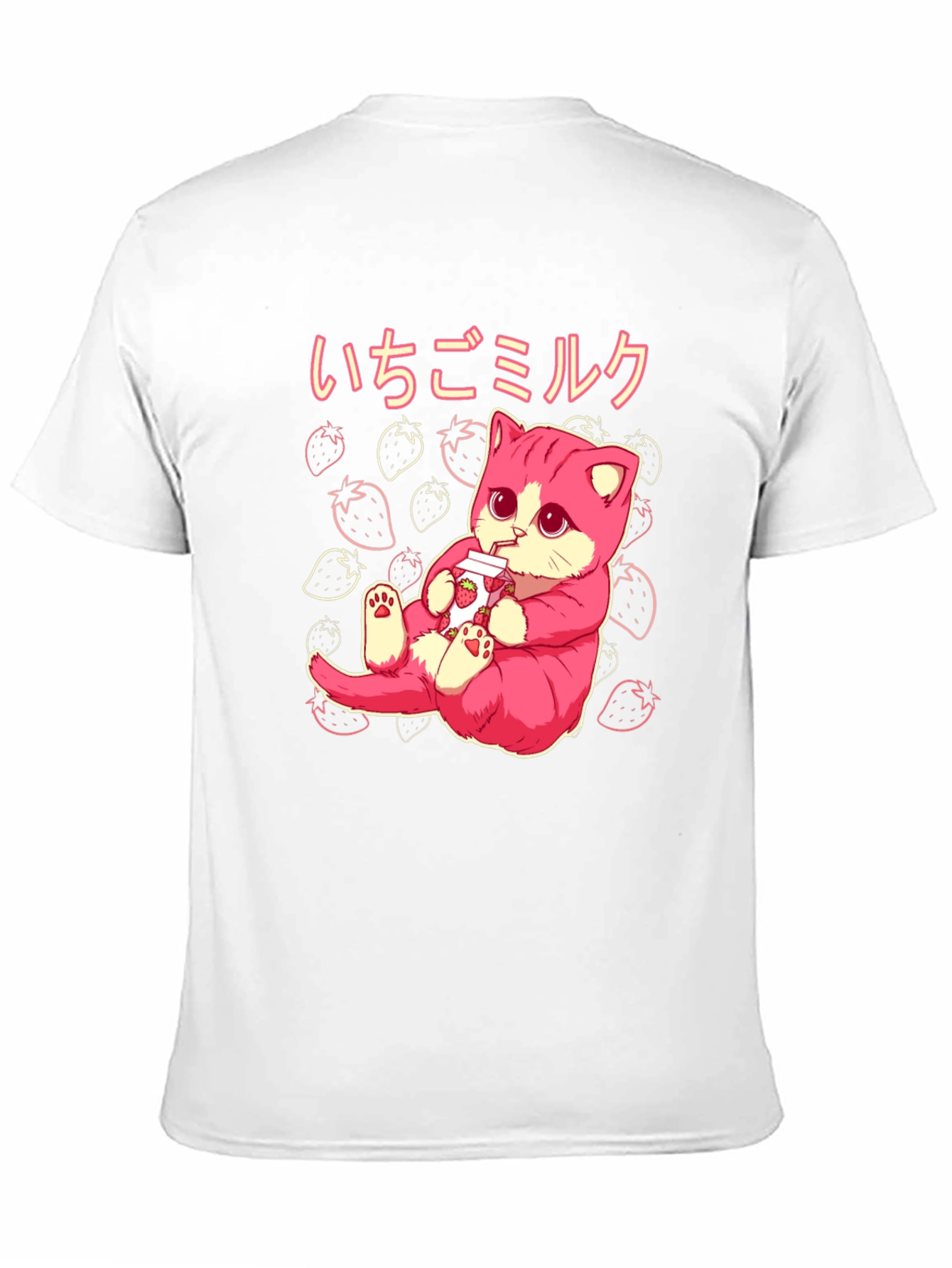 Strawberry Milk Kawaii Cat T-Shirt