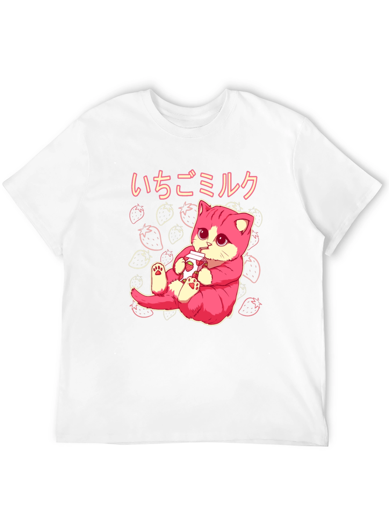 Strawberry Milk Kawaii Cat T-Shirt
