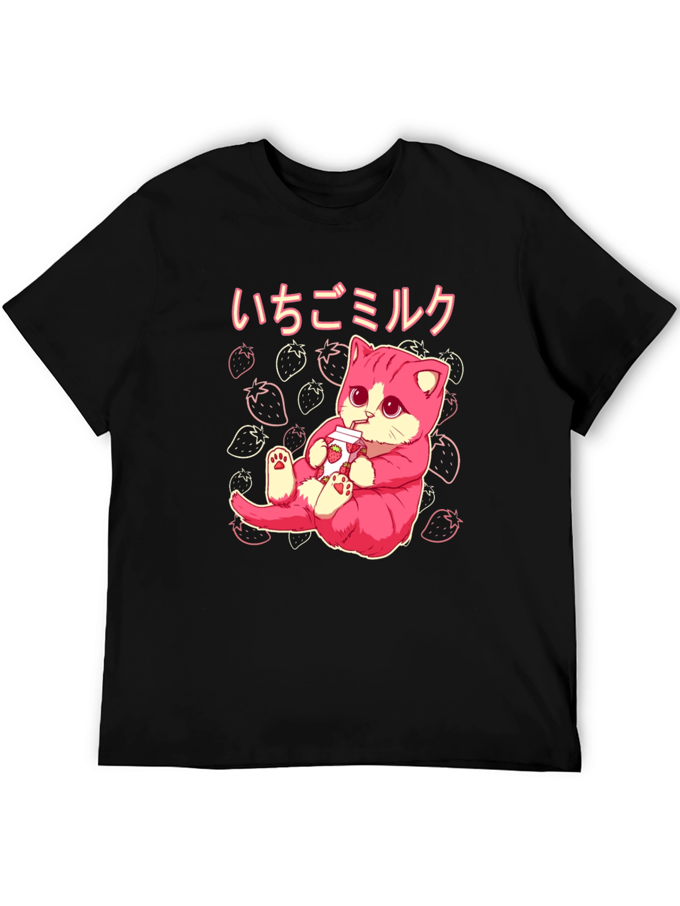 Strawberry Milk Kawaii Cat T-Shirt