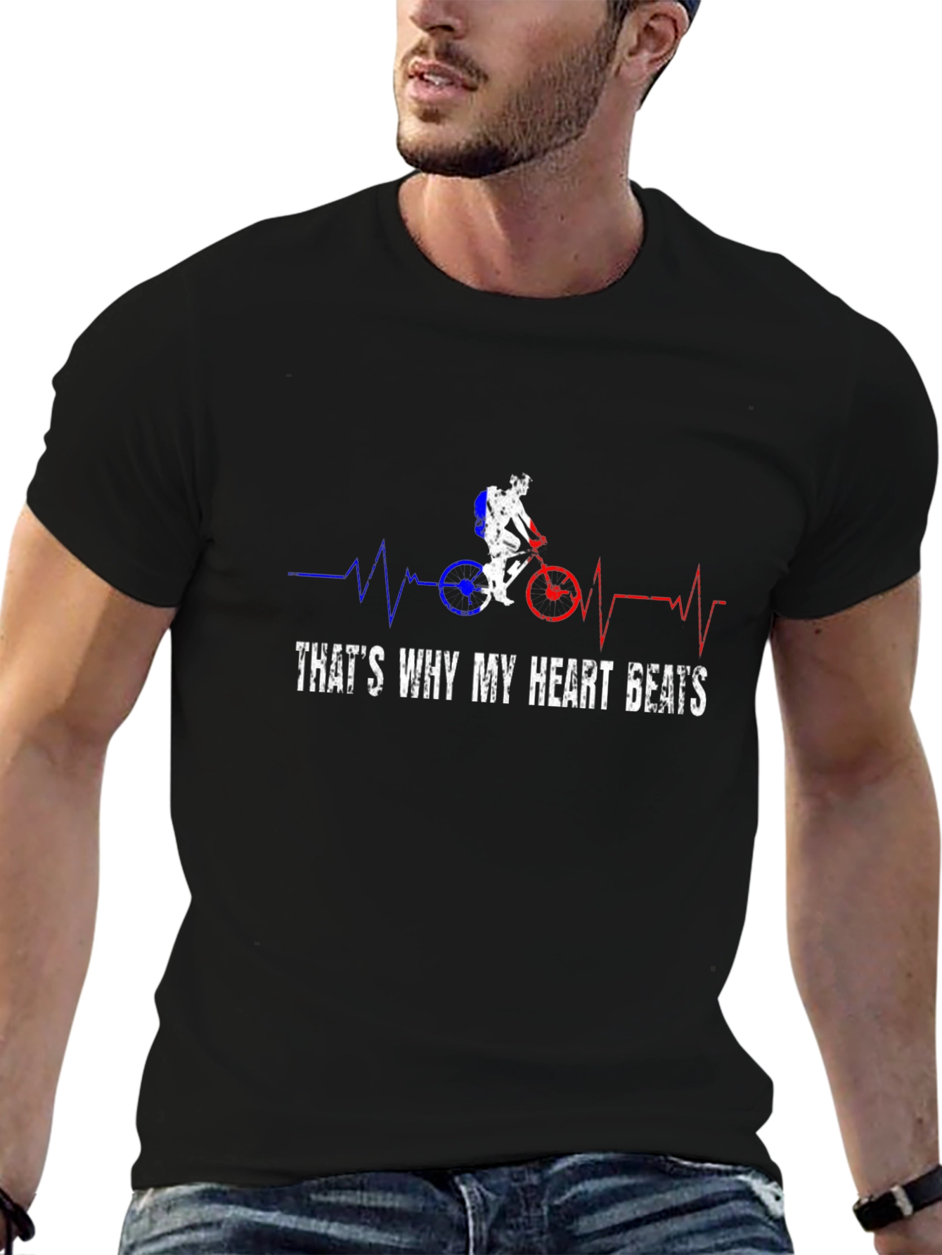 Cycling Heartbeat T-Shirt - Bike Lover Tee
