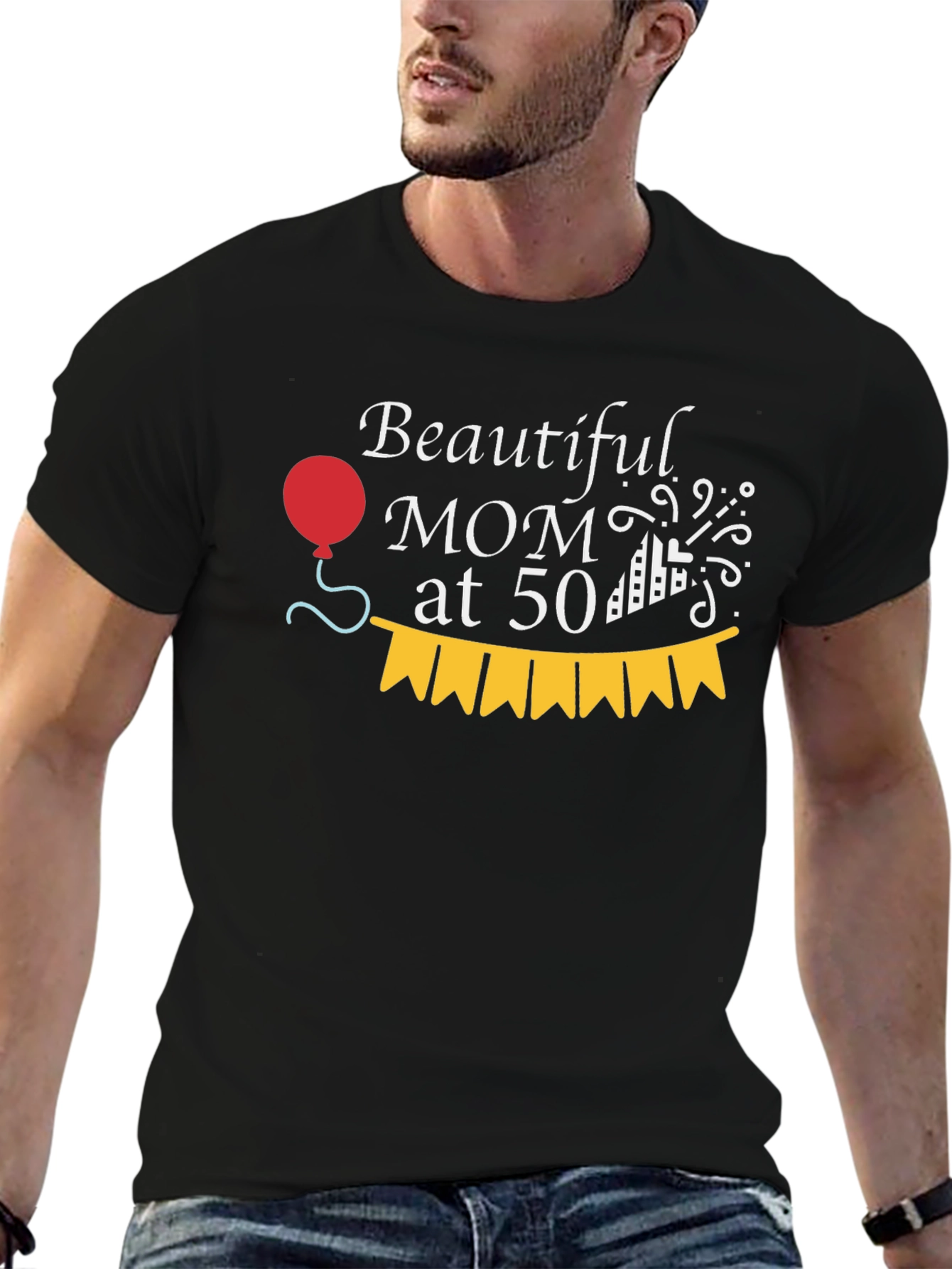 Beautiful Mom at 50 Birthday Celebration Tee