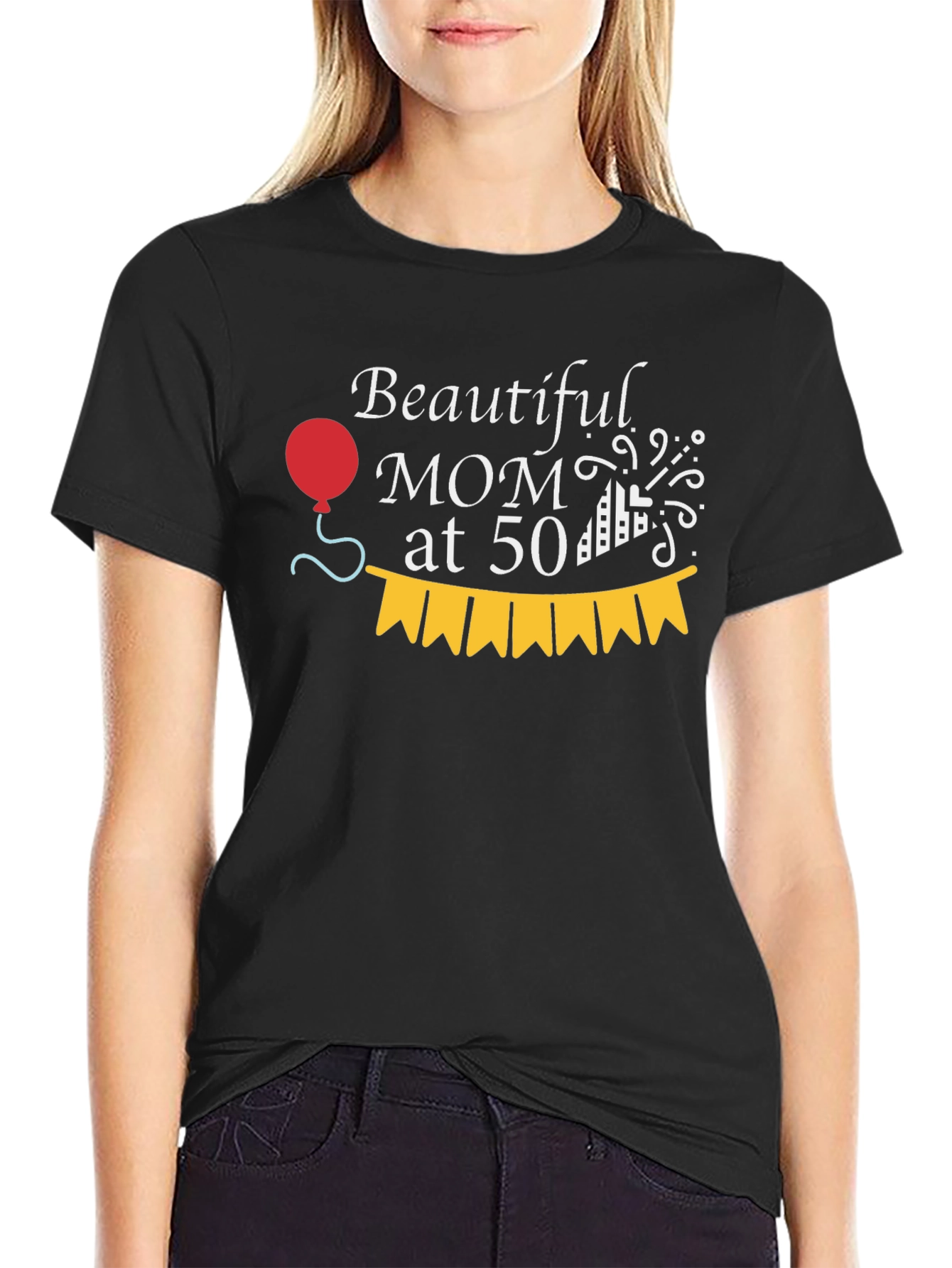 Beautiful Mom at 50 Birthday Celebration Tee