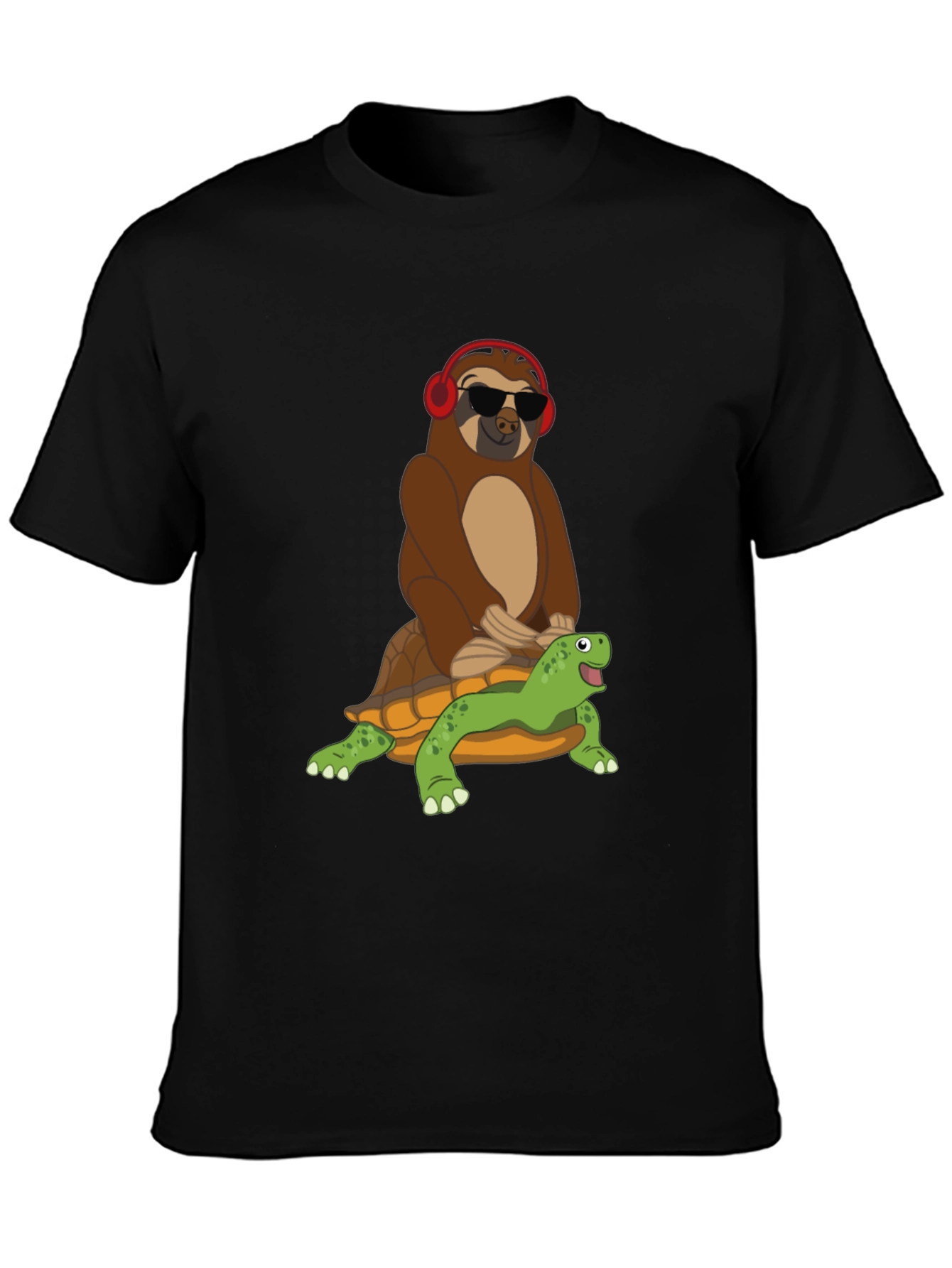 Sloth Riding Turtle Graphic Tee