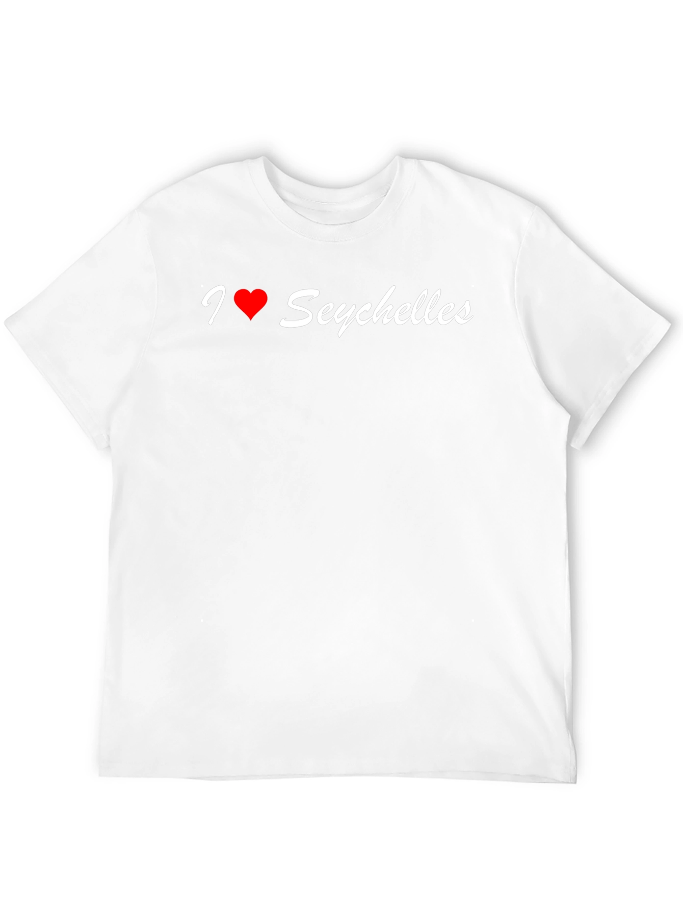 I Love Seychelles T-Shirt - Black Crew Neck Tee