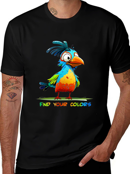 Colorful Cartoon Bird T-Shirt - Find Your Colors