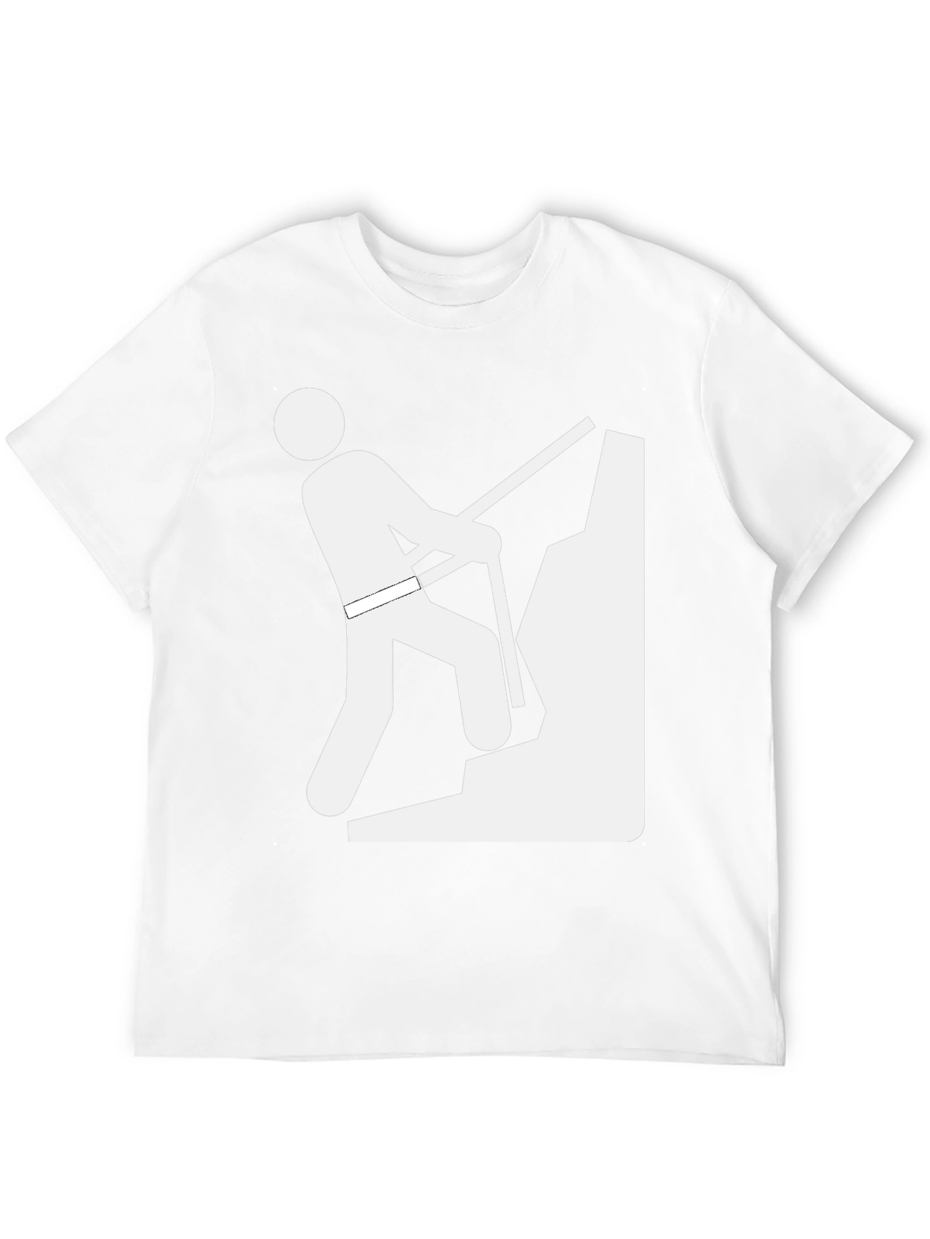 Climbing Man Graphic Tee - Black Cotton T-Shirt