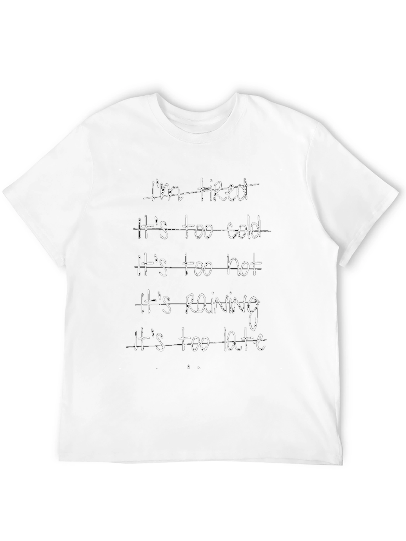 Humorous Excuses Black Crew Neck Tee
