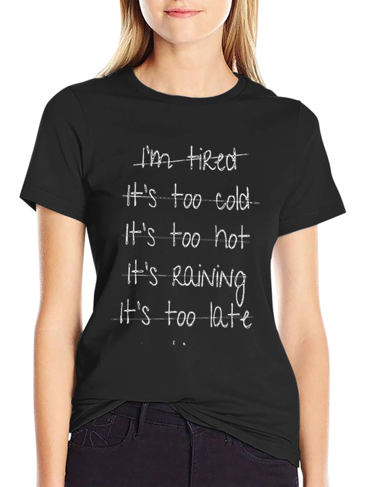 Humorous Excuses Black Crew Neck Tee