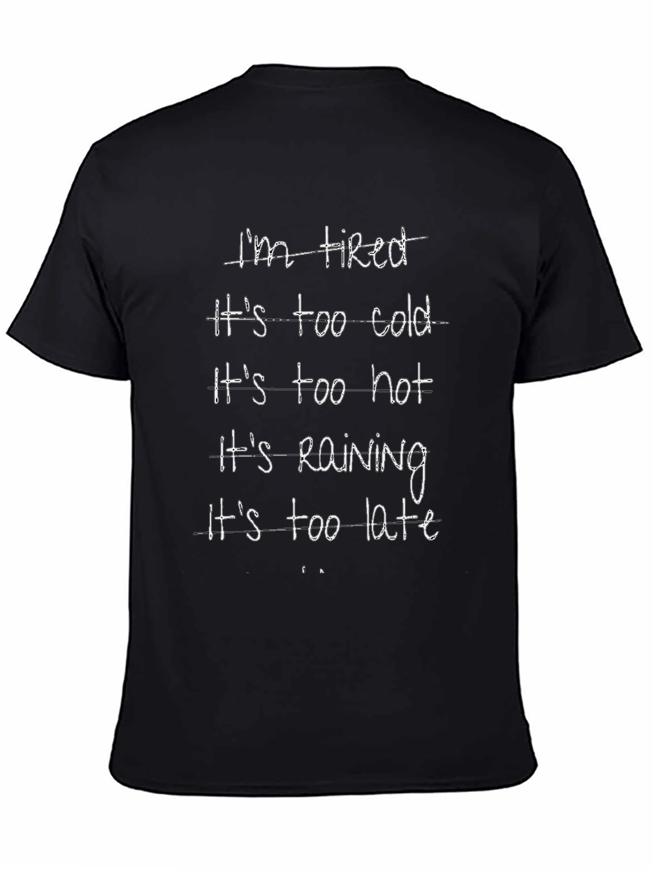 Humorous Excuses Black Crew Neck Tee
