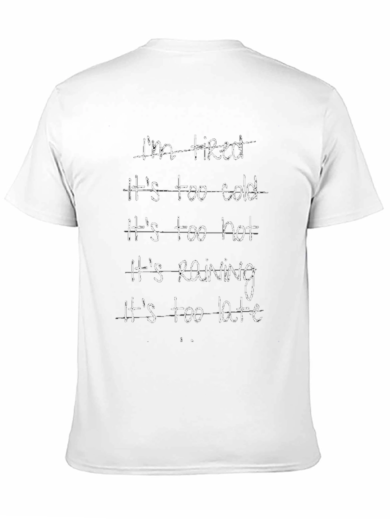 Humorous Excuses Black Crew Neck Tee