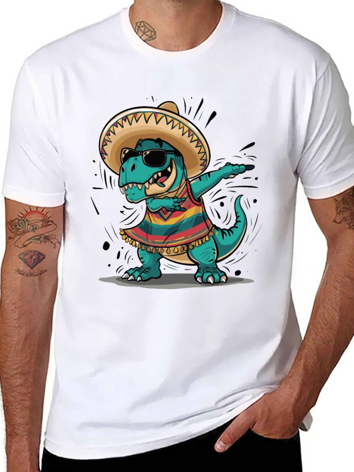 Dabbing Dinosaur Fiesta T-Shirt