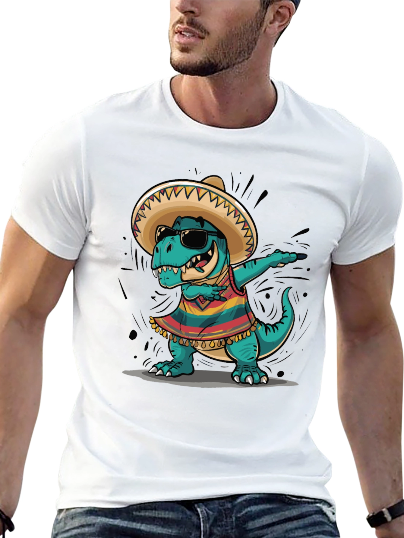 Dabbing Dinosaur Fiesta T-Shirt
